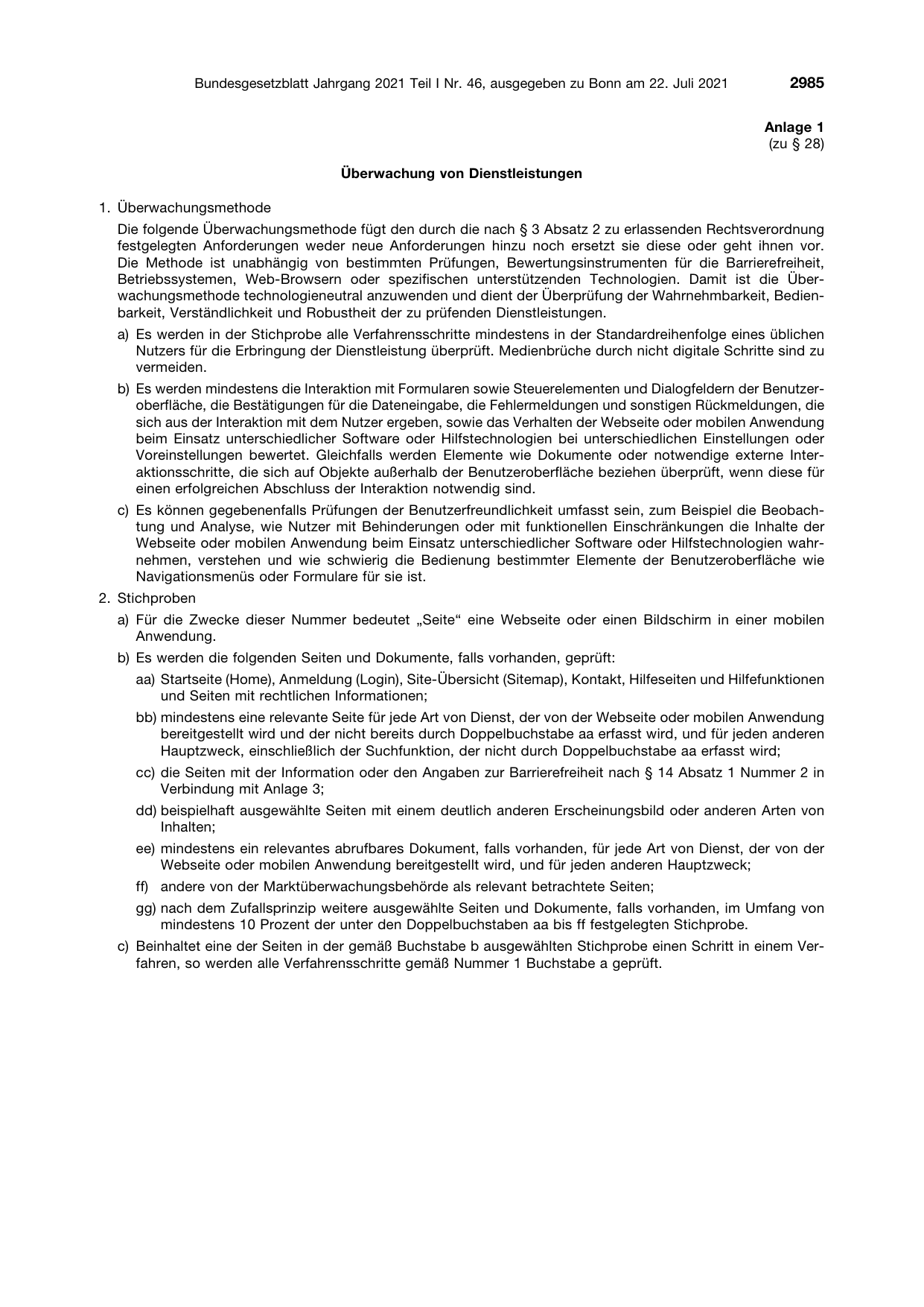 BGBl. 2021, Seite 2985 — Originalseite als Abbildung