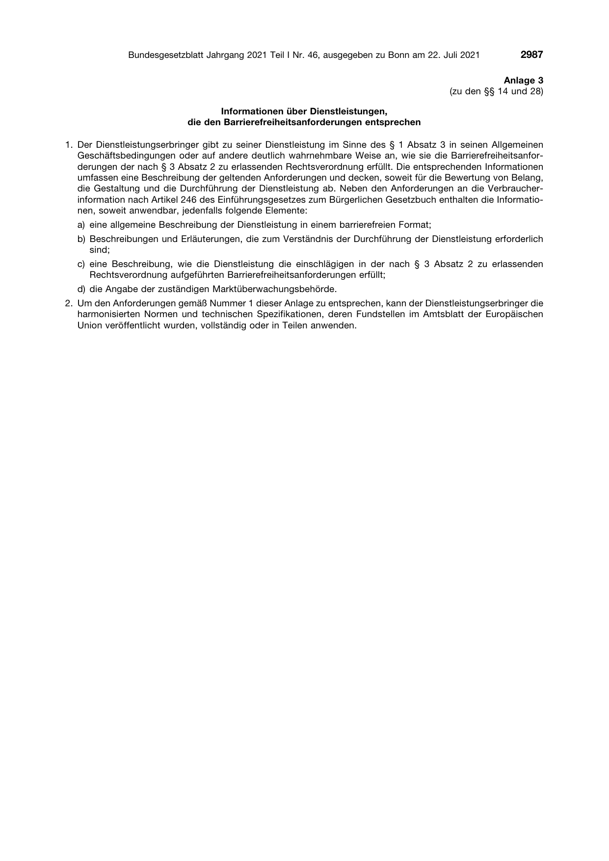 BGBl. 2021, Seite 2987 — Originalseite als Abbildung