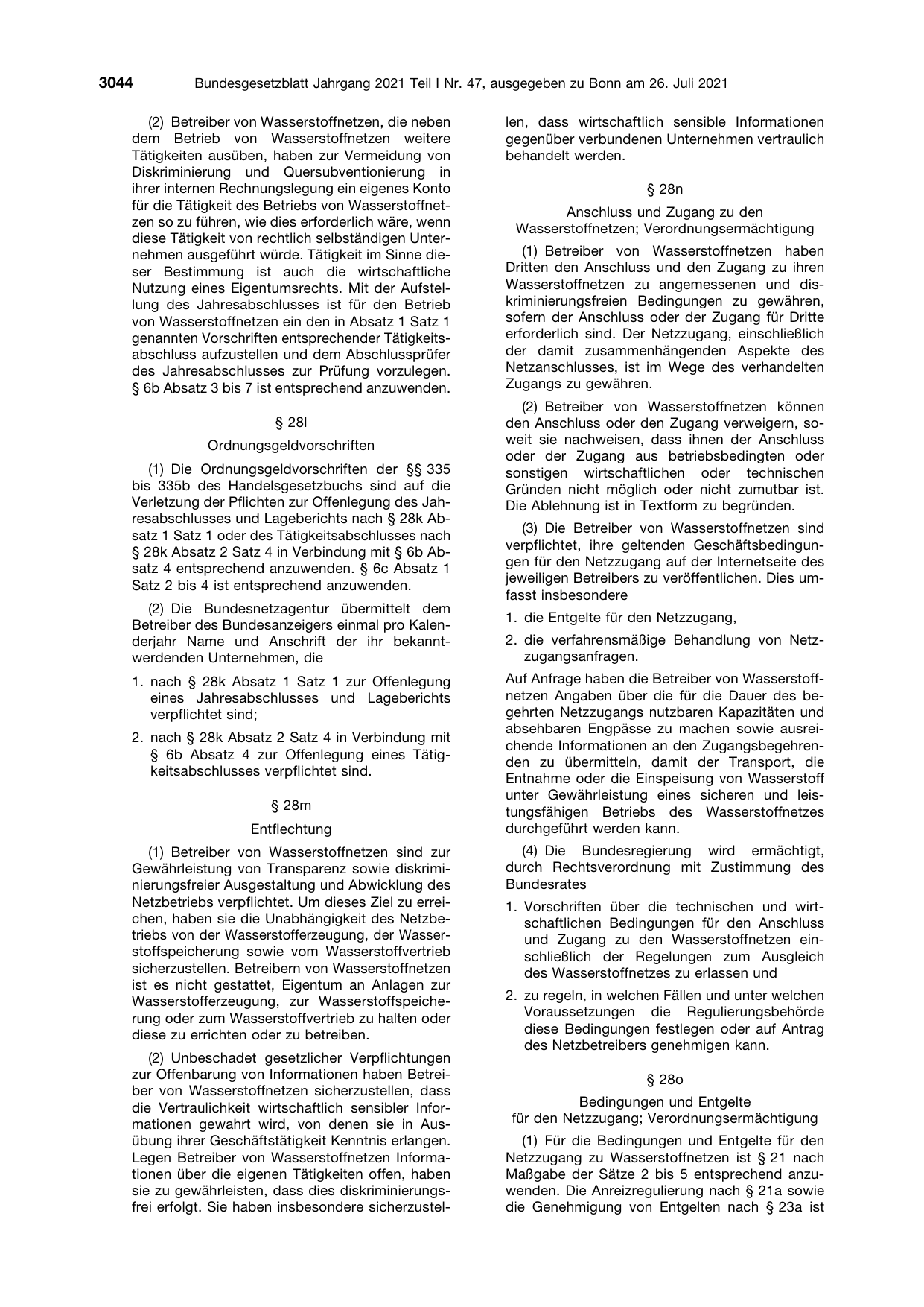 BGBl. 2021, Seite 3044 — Originalseite als Abbildung