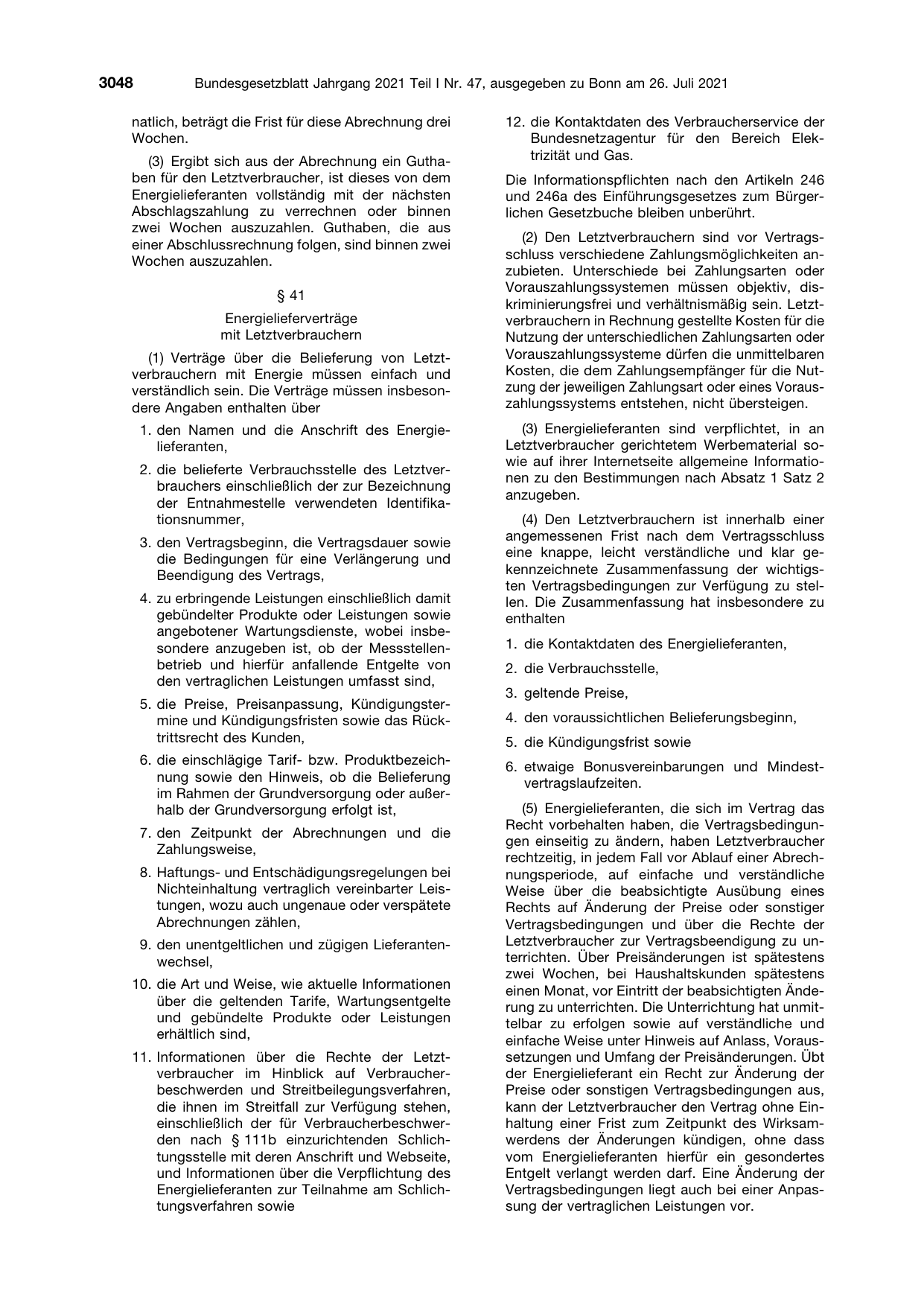 BGBl. 2021, Seite 3048 — Originalseite als Abbildung