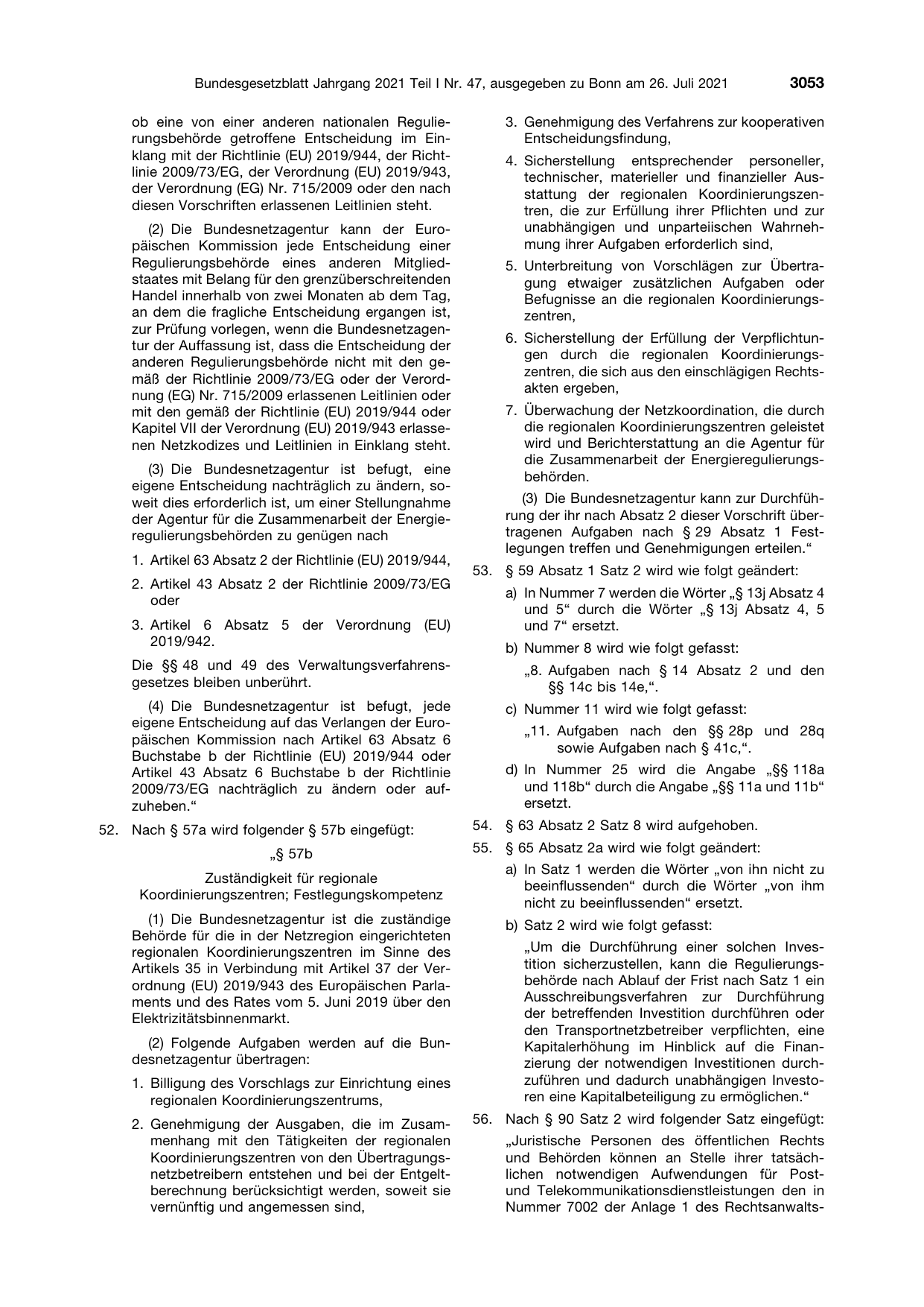 BGBl. 2021, Seite 3053 — Originalseite als Abbildung