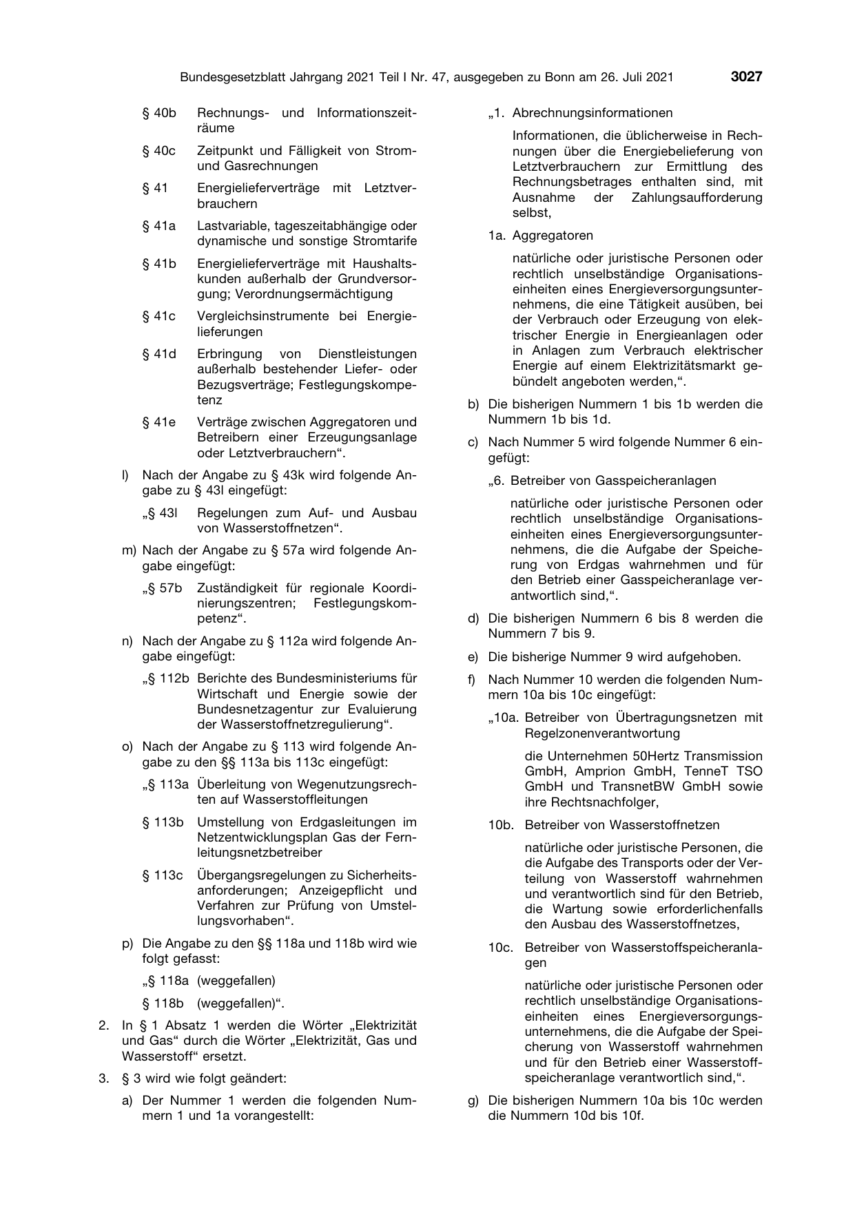 BGBl. 2021, Seite 3027 — Originalseite als Abbildung