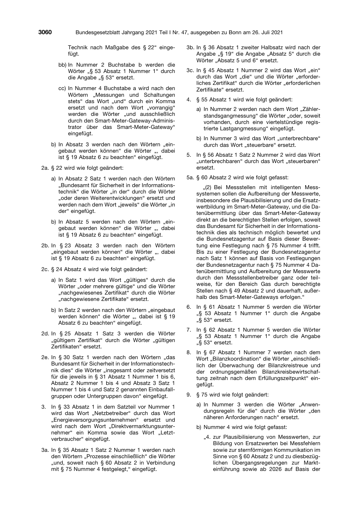 BGBl. 2021, Seite 3060 — Originalseite als Abbildung