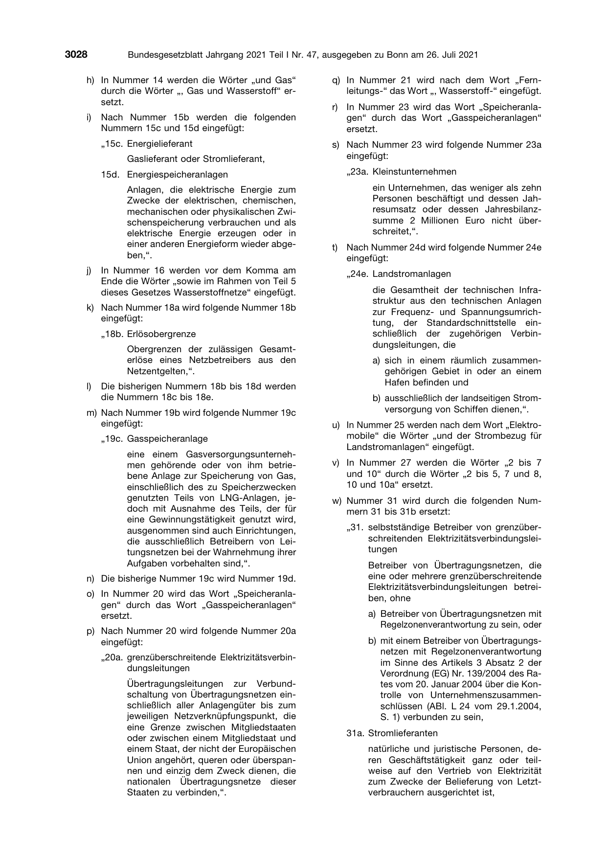BGBl. 2021, Seite 3028 — Originalseite als Abbildung