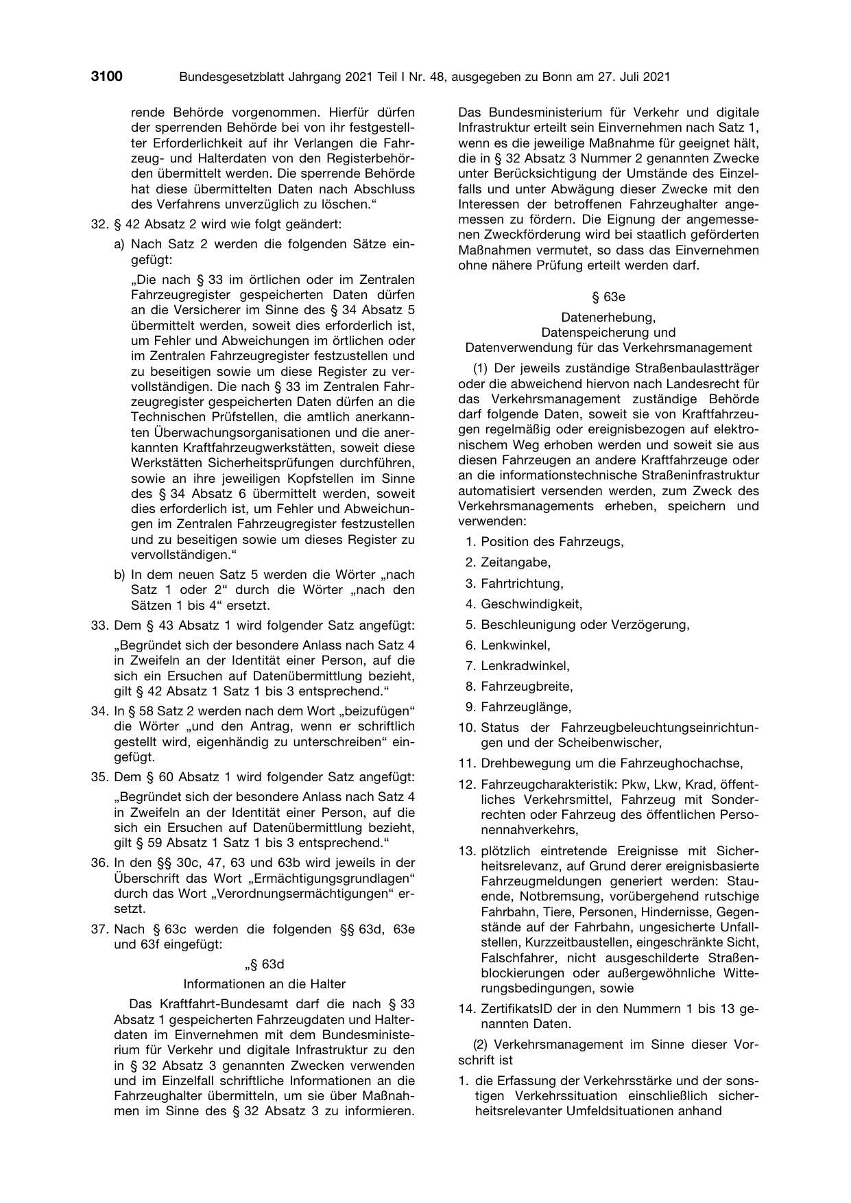BGBl. 2021, Seite 3100 — Originalseite als Abbildung