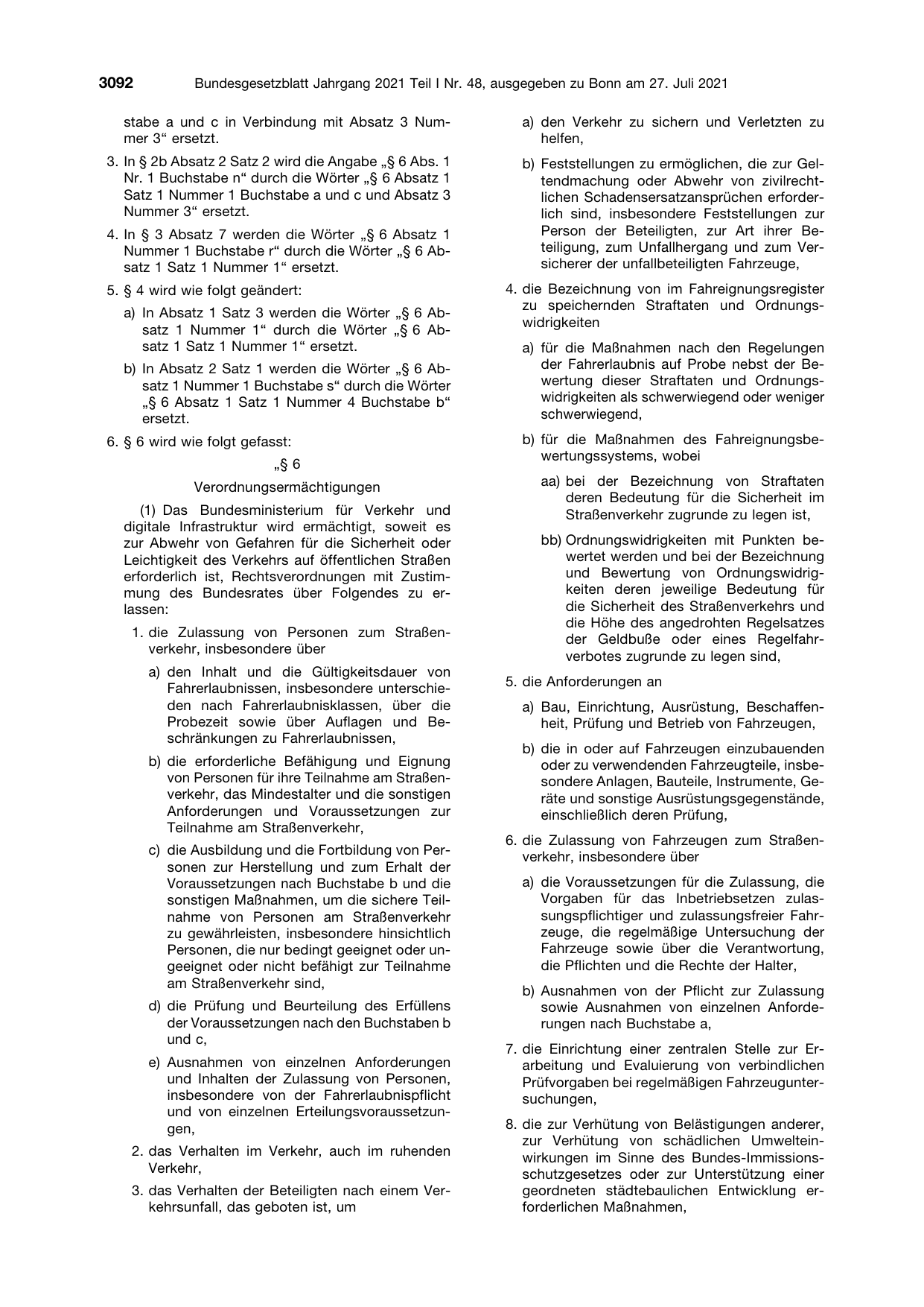 BGBl. 2021, Seite 3092 — Originalseite als Abbildung