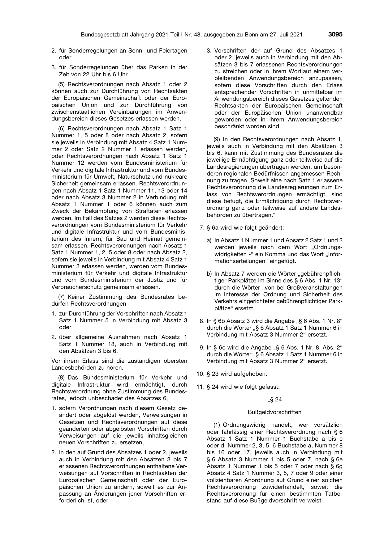 BGBl. 2021, Seite 3095 — Originalseite als Abbildung