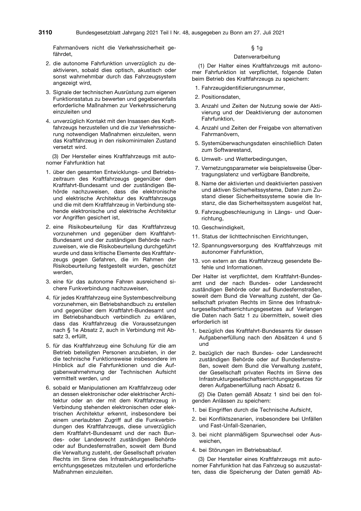BGBl. 2021, Seite 3110 — Originalseite als Abbildung