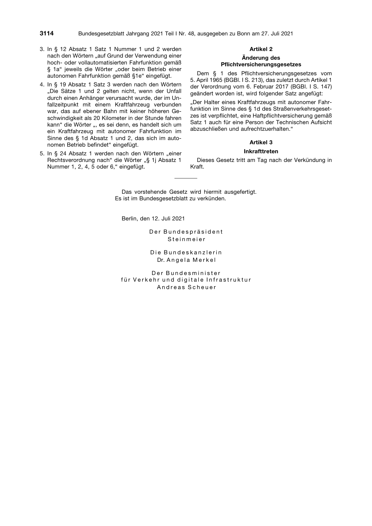 BGBl. 2021, Seite 3114 — Originalseite als Abbildung