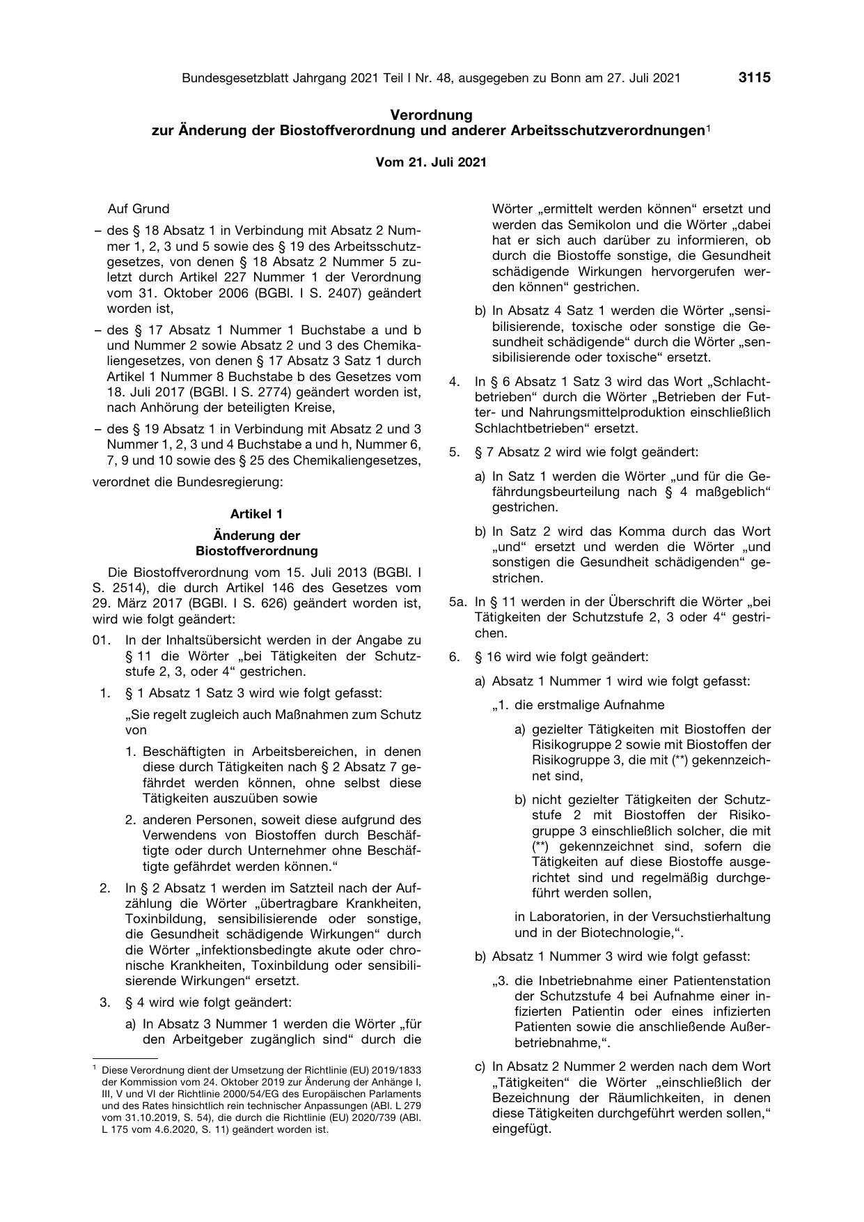 BGBl. 2021, Seite 3115 — Originalseite als Abbildung