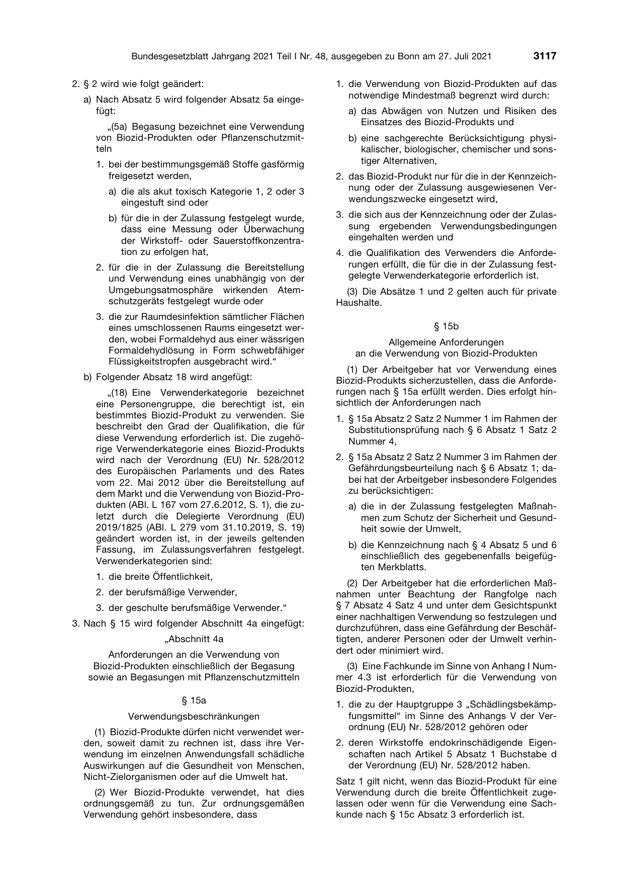 BGBl. 2021, Seite 3117 — Originalseite als Abbildung