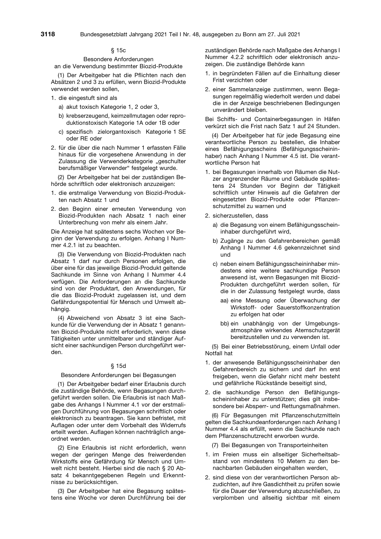 BGBl. 2021, Seite 3118 — Originalseite als Abbildung