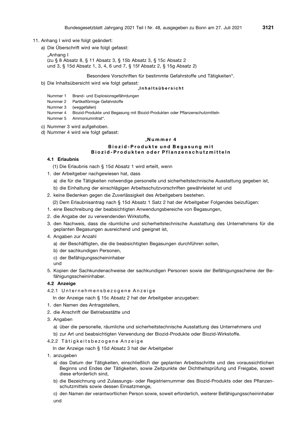 BGBl. 2021, Seite 3121 — Originalseite als Abbildung