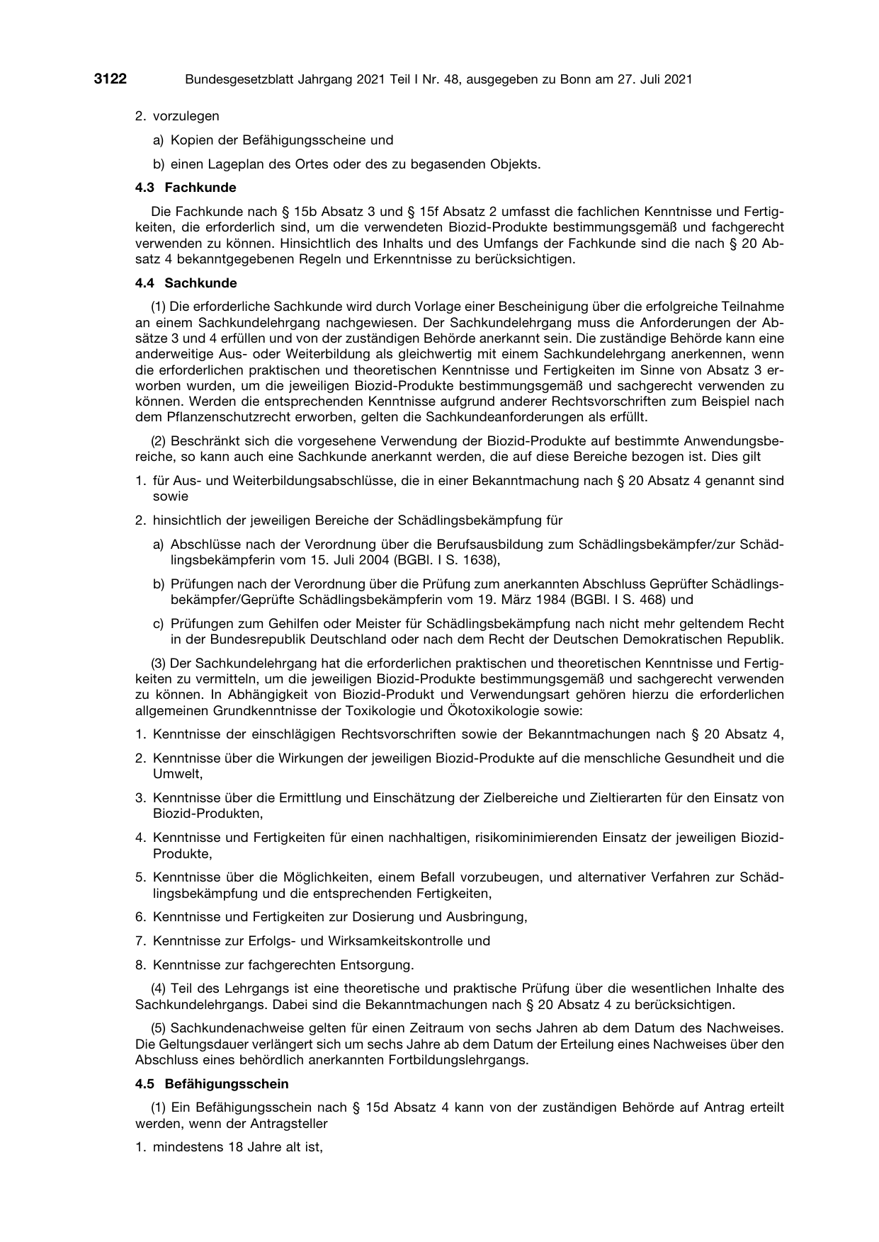 BGBl. 2021, Seite 3122 — Originalseite als Abbildung