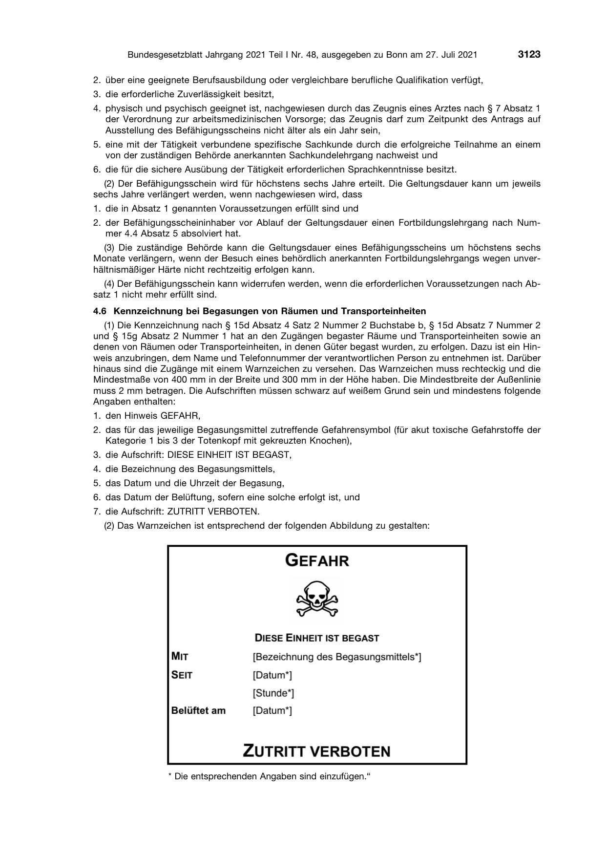 BGBl. 2021, Seite 3123 — Originalseite als Abbildung