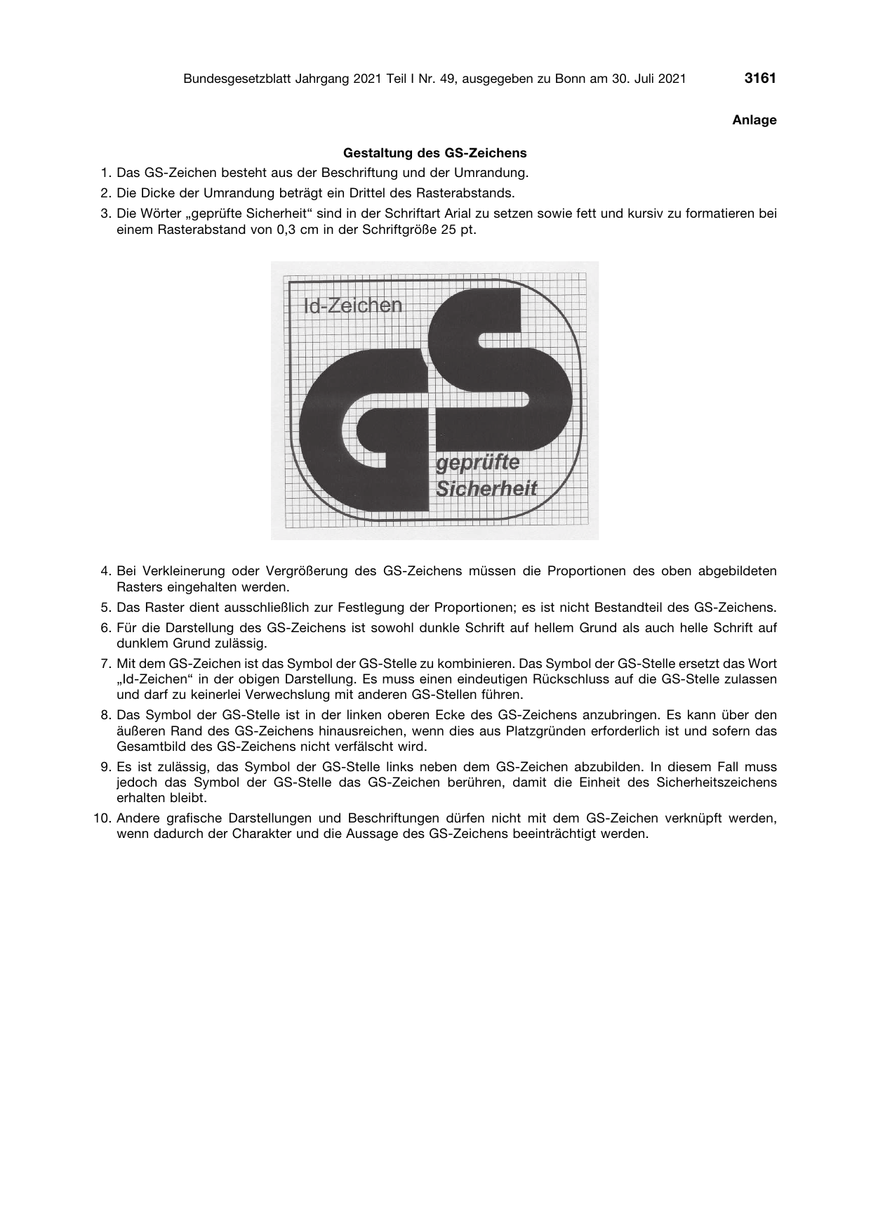 BGBl. 2021, Seite 3161 — Originalseite als Abbildung