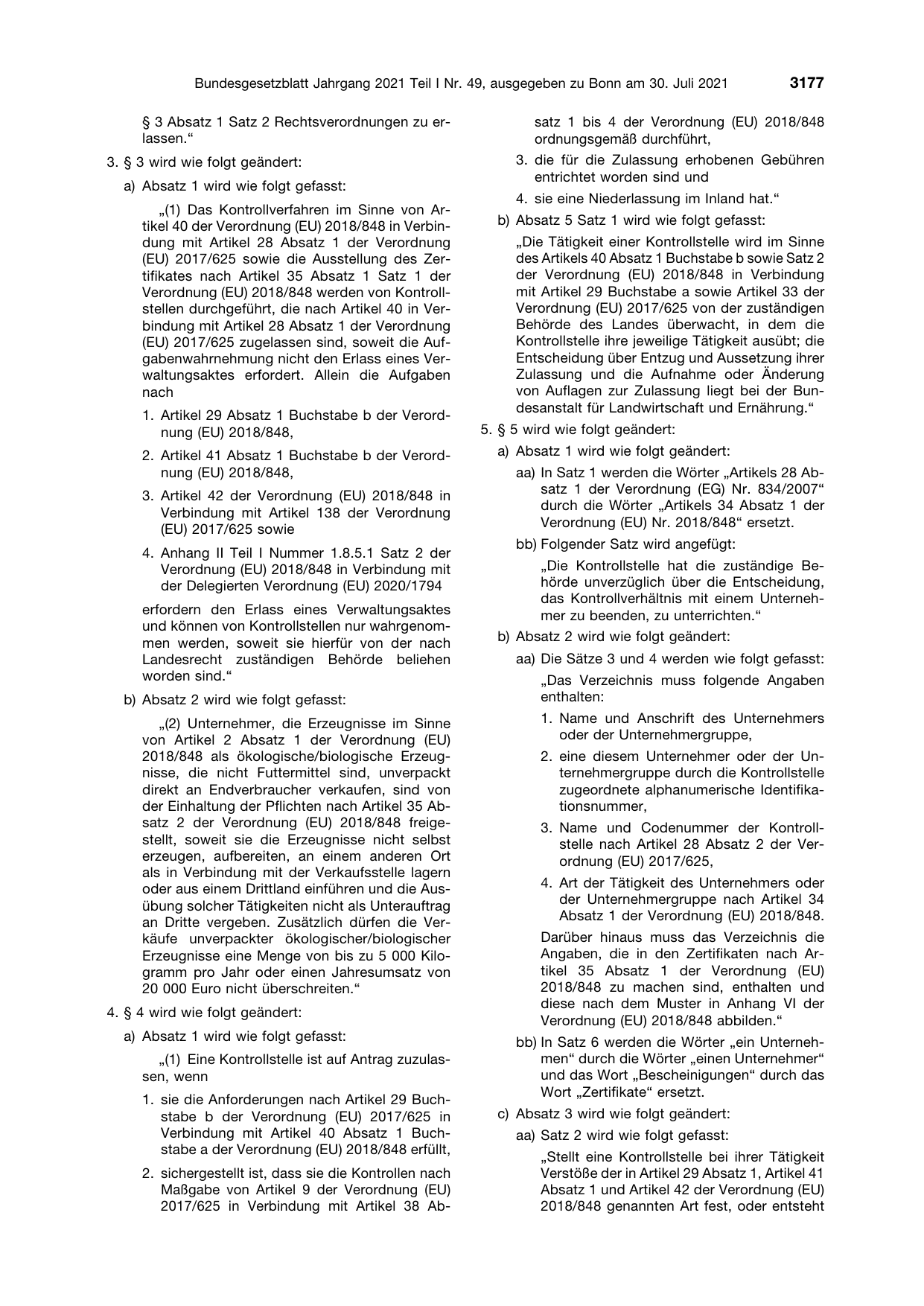 BGBl. 2021, Seite 3177 — Originalseite als Abbildung
