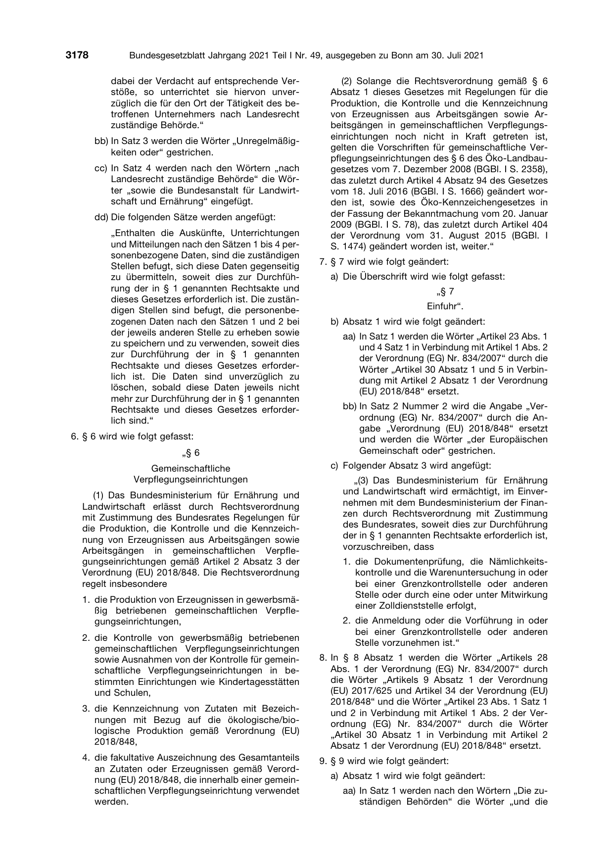 BGBl. 2021, Seite 3178 — Originalseite als Abbildung