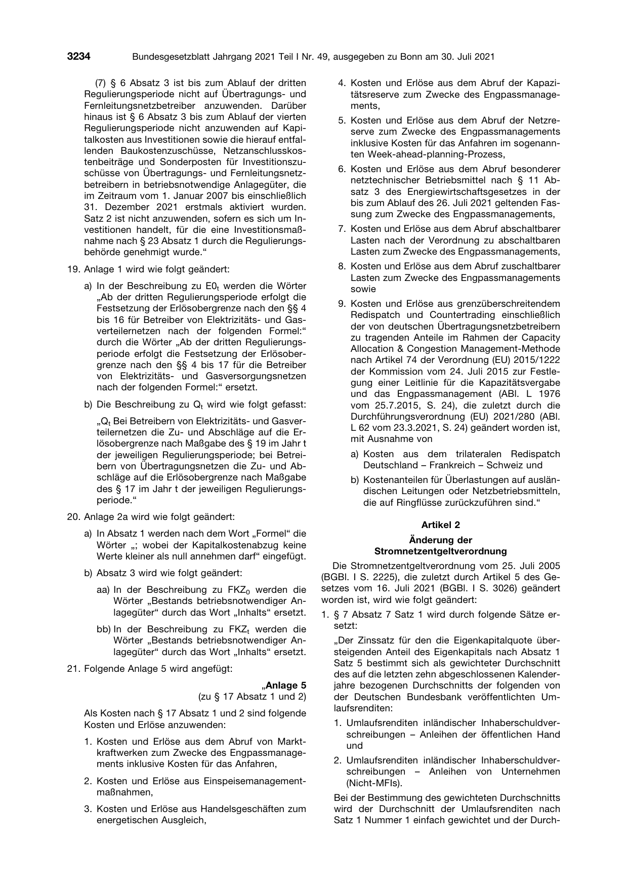 BGBl. 2021, Seite 3234 — Originalseite als Abbildung
