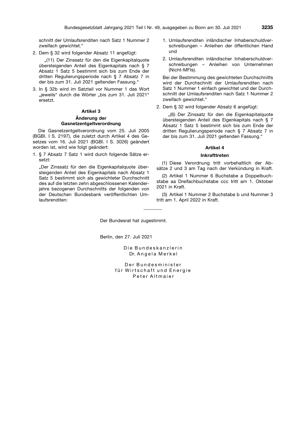 BGBl. 2021, Seite 3235 — Originalseite als Abbildung