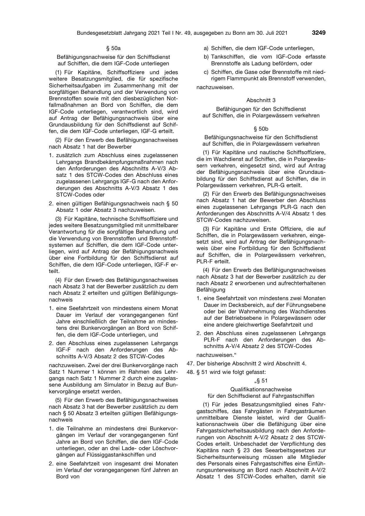 BGBl. 2021, Seite 3249 — Originalseite als Abbildung