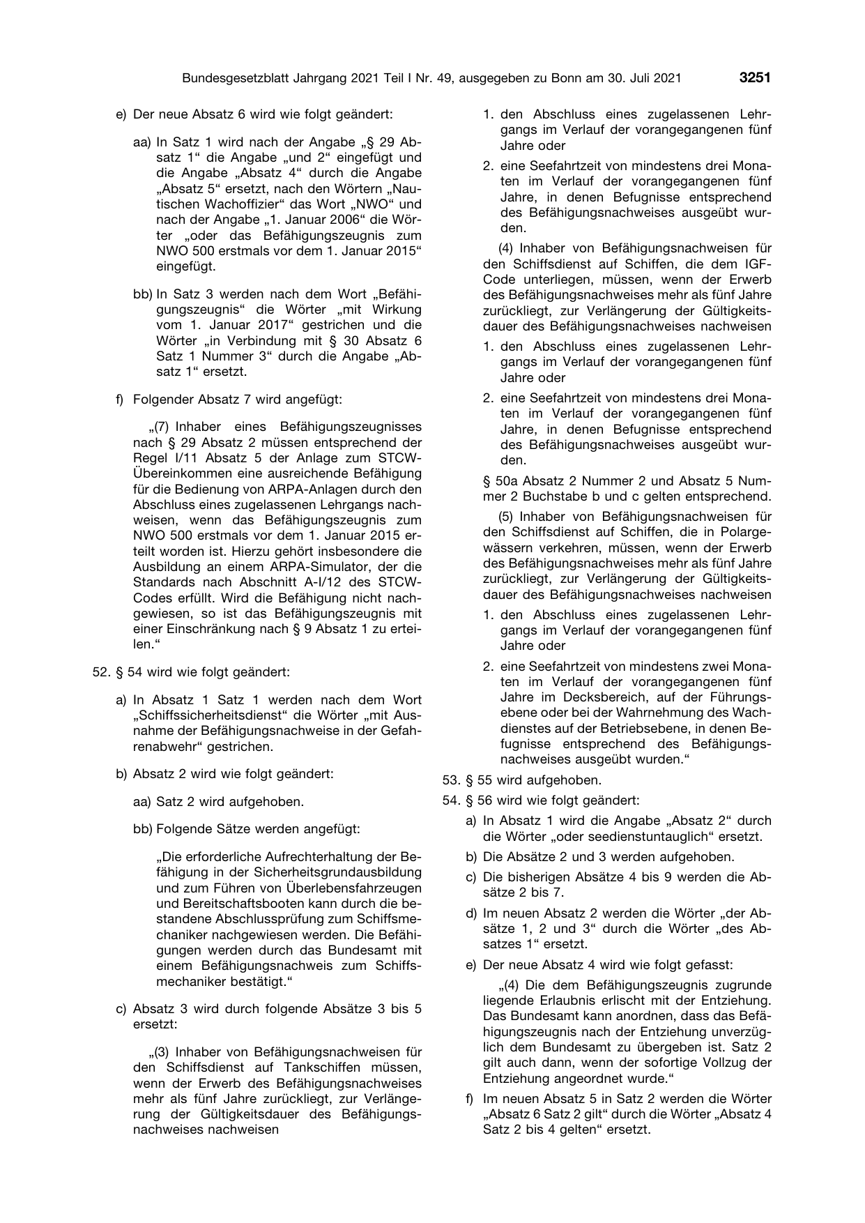 BGBl. 2021, Seite 3251 — Originalseite als Abbildung