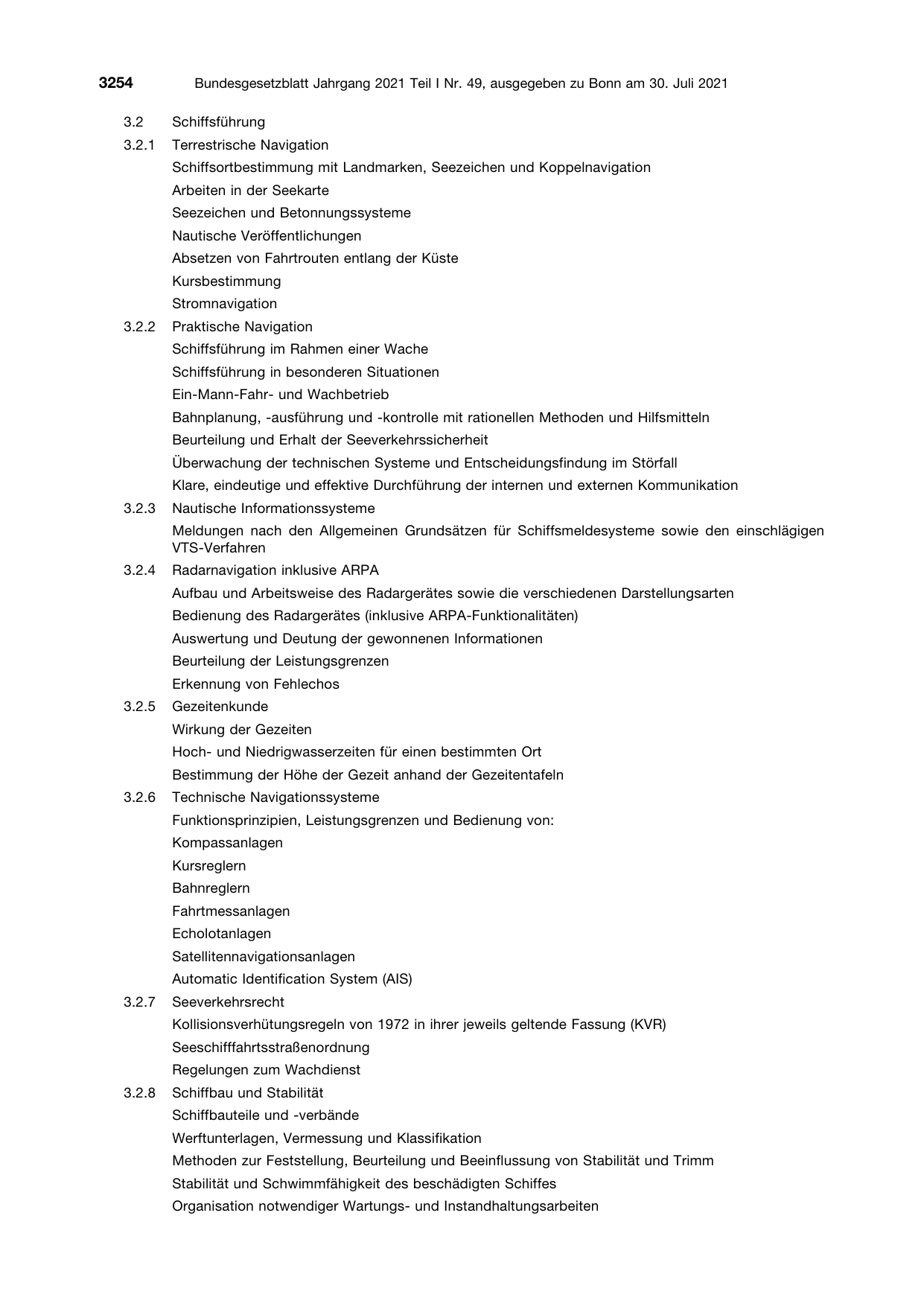 BGBl. 2021, Seite 3254 — Originalseite als Abbildung