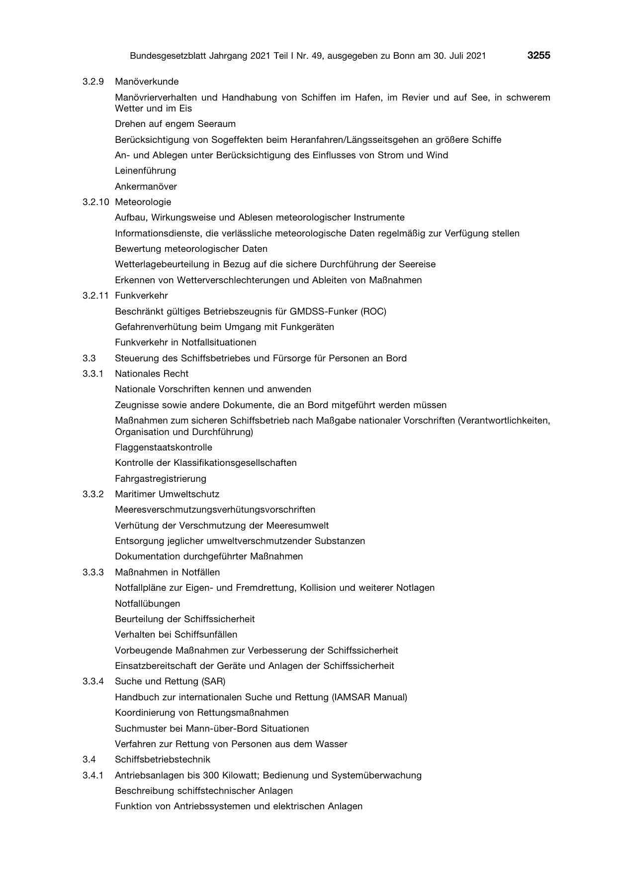 BGBl. 2021, Seite 3255 — Originalseite als Abbildung