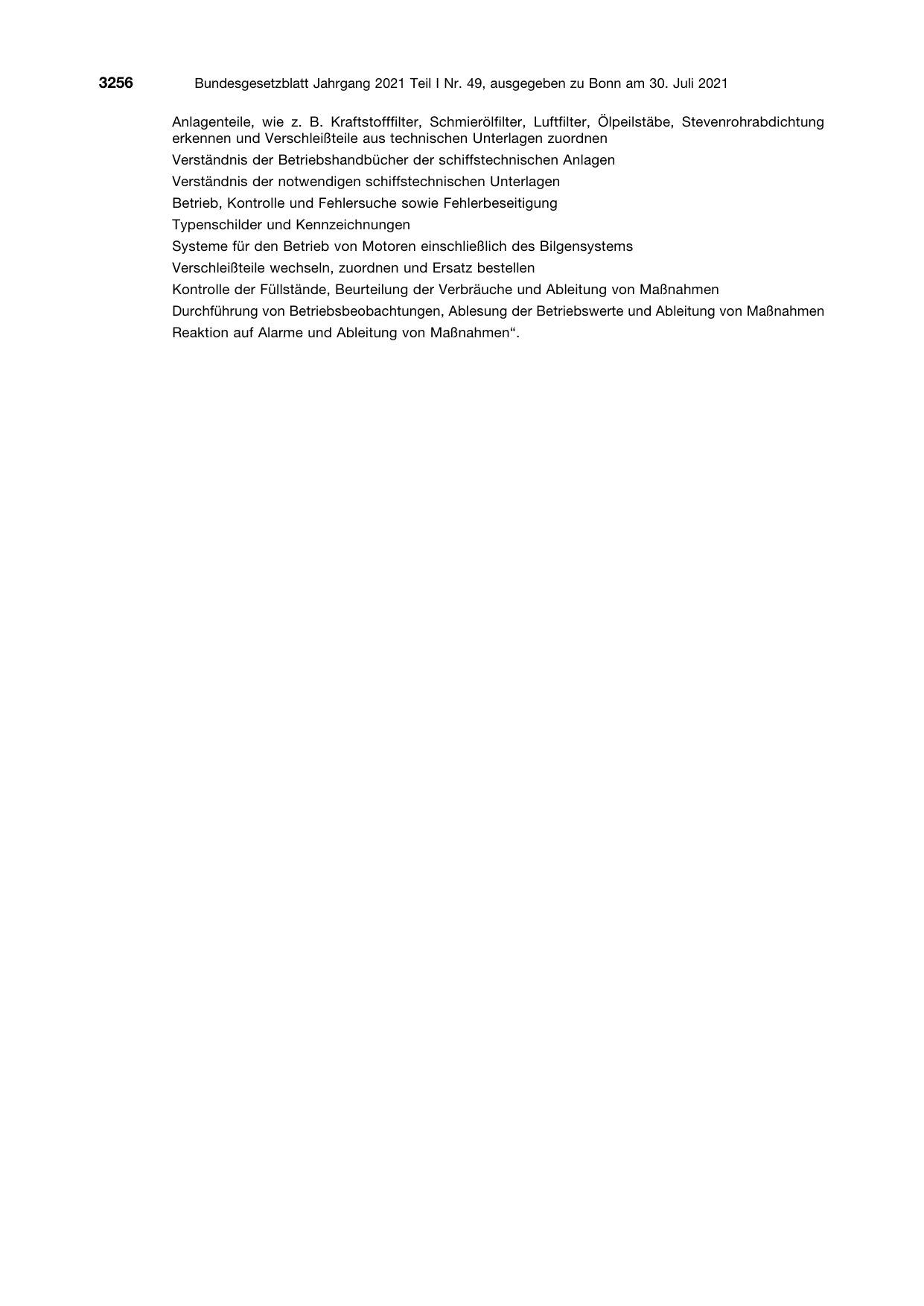BGBl. 2021, Seite 3256 — Originalseite als Abbildung