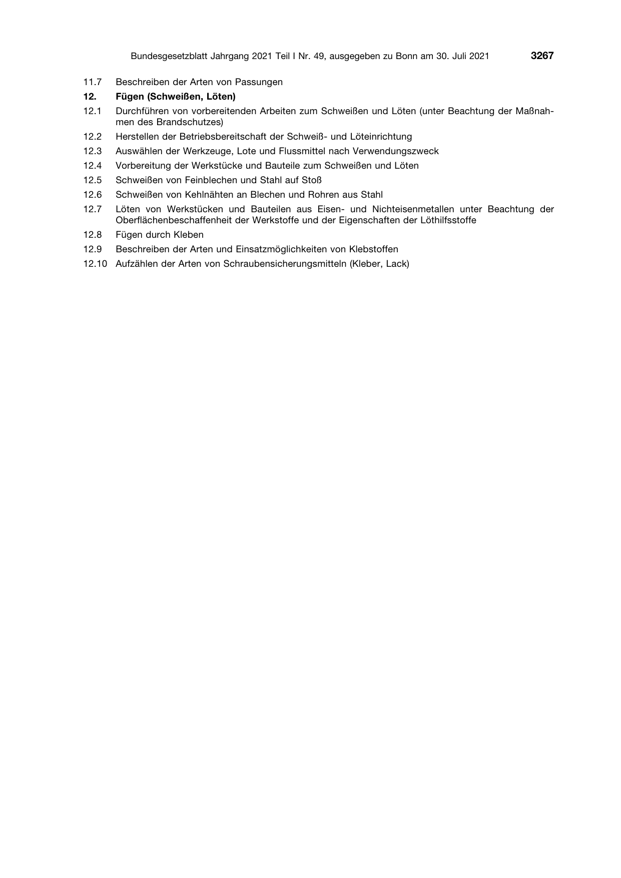 BGBl. 2021, Seite 3267 — Originalseite als Abbildung