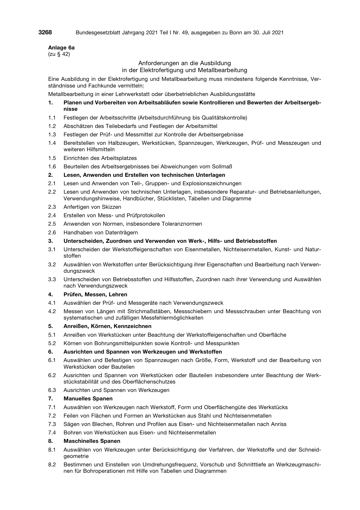 BGBl. 2021, Seite 3268 — Originalseite als Abbildung