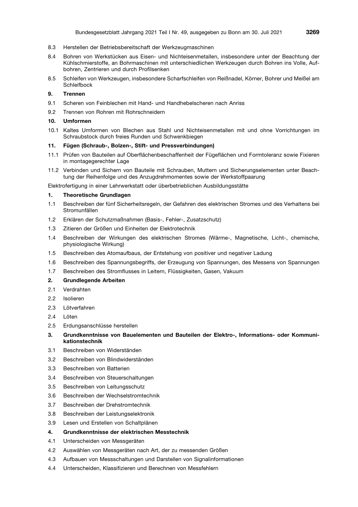 BGBl. 2021, Seite 3269 — Originalseite als Abbildung