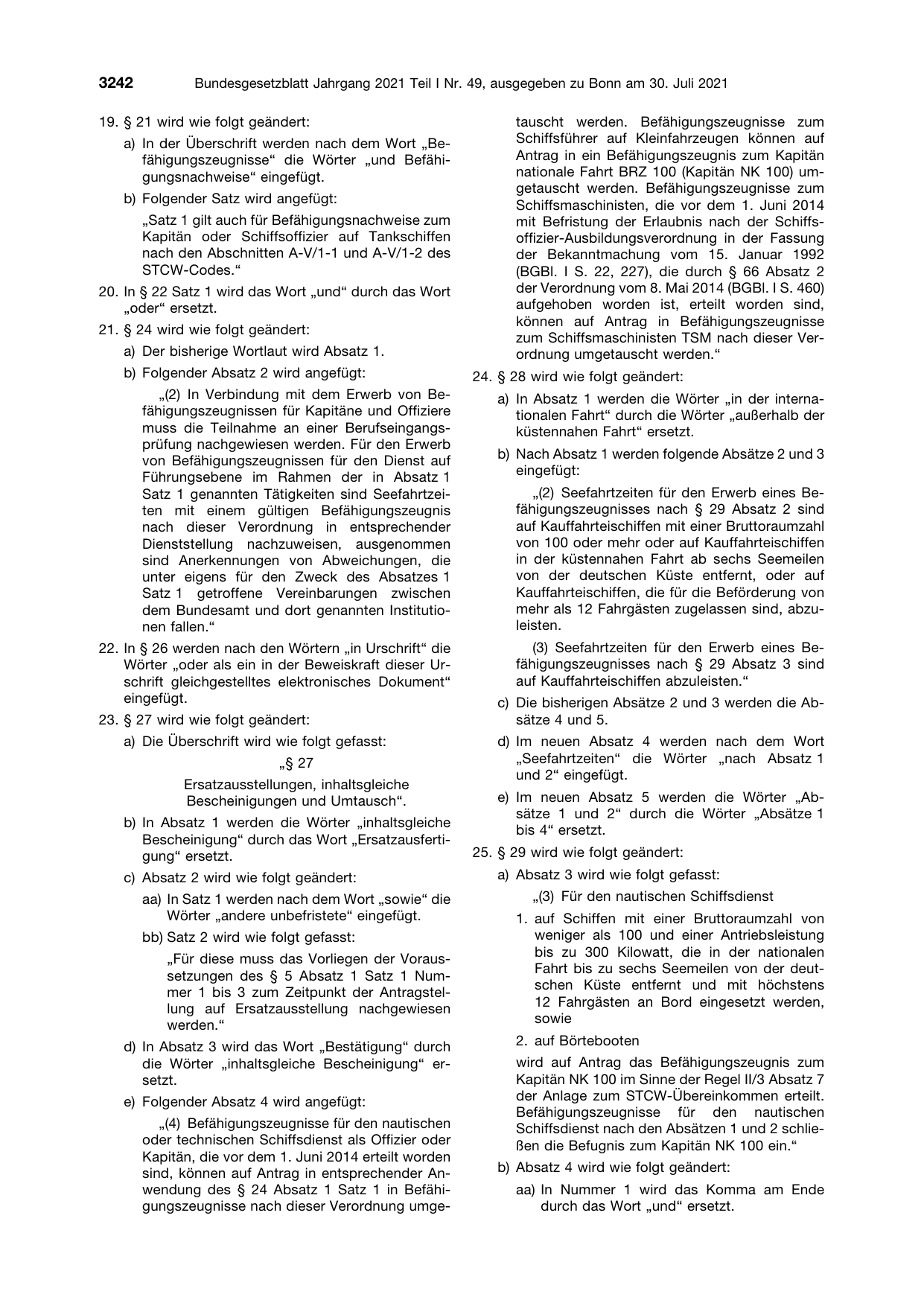 BGBl. 2021, Seite 3242 — Originalseite als Abbildung