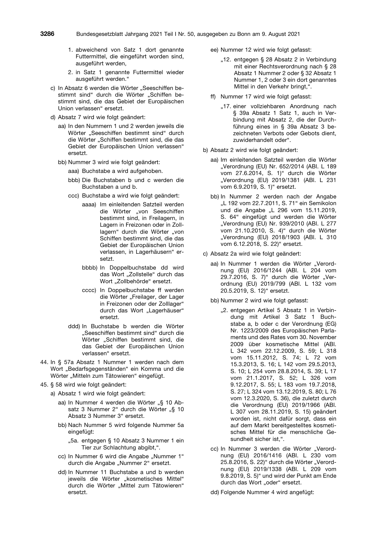 BGBl. 2021, Seite 3286 — Originalseite als Abbildung