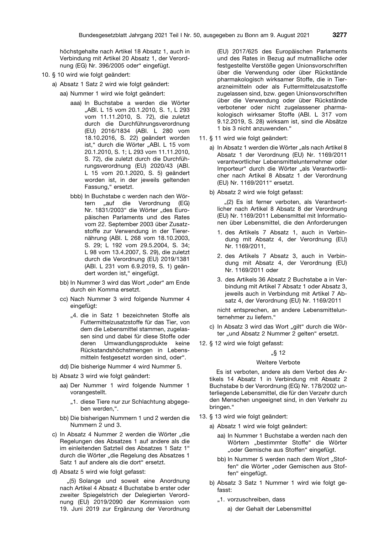 BGBl. 2021, Seite 3277 — Originalseite als Abbildung
