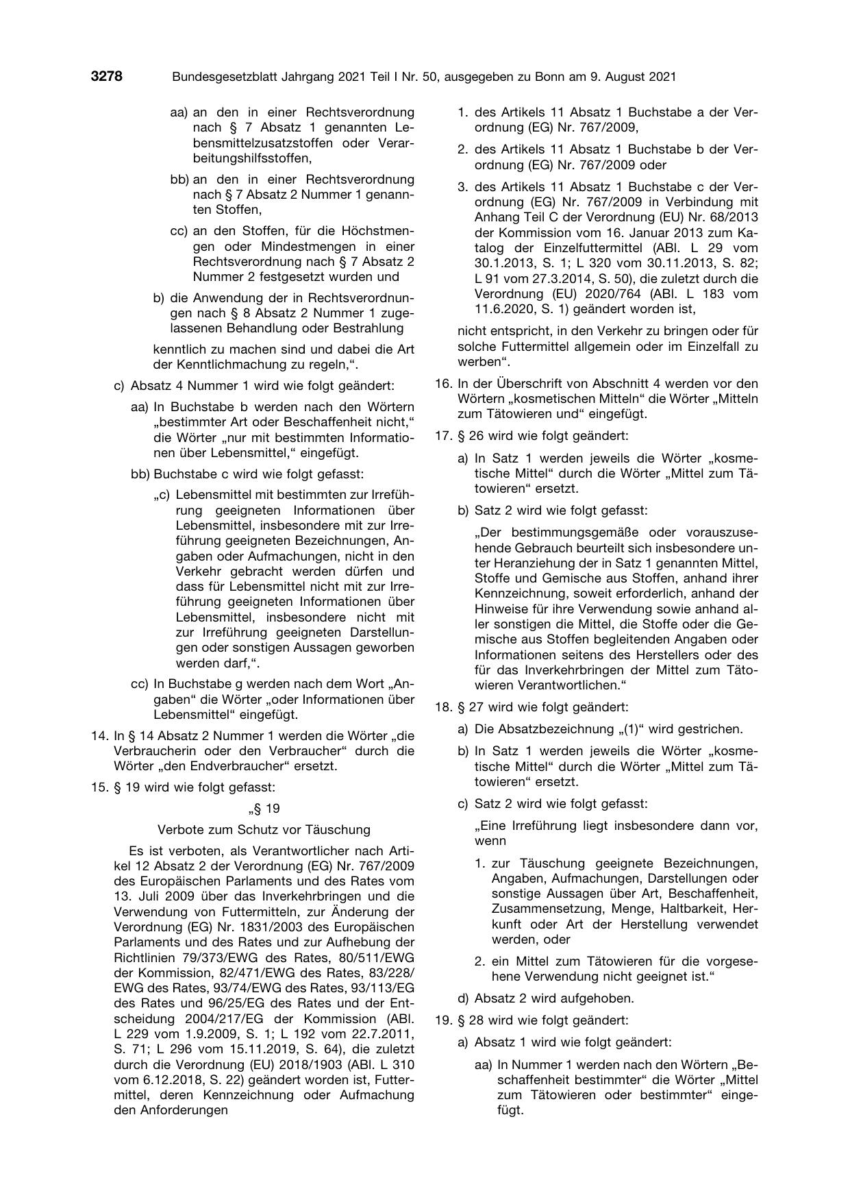 BGBl. 2021, Seite 3278 — Originalseite als Abbildung