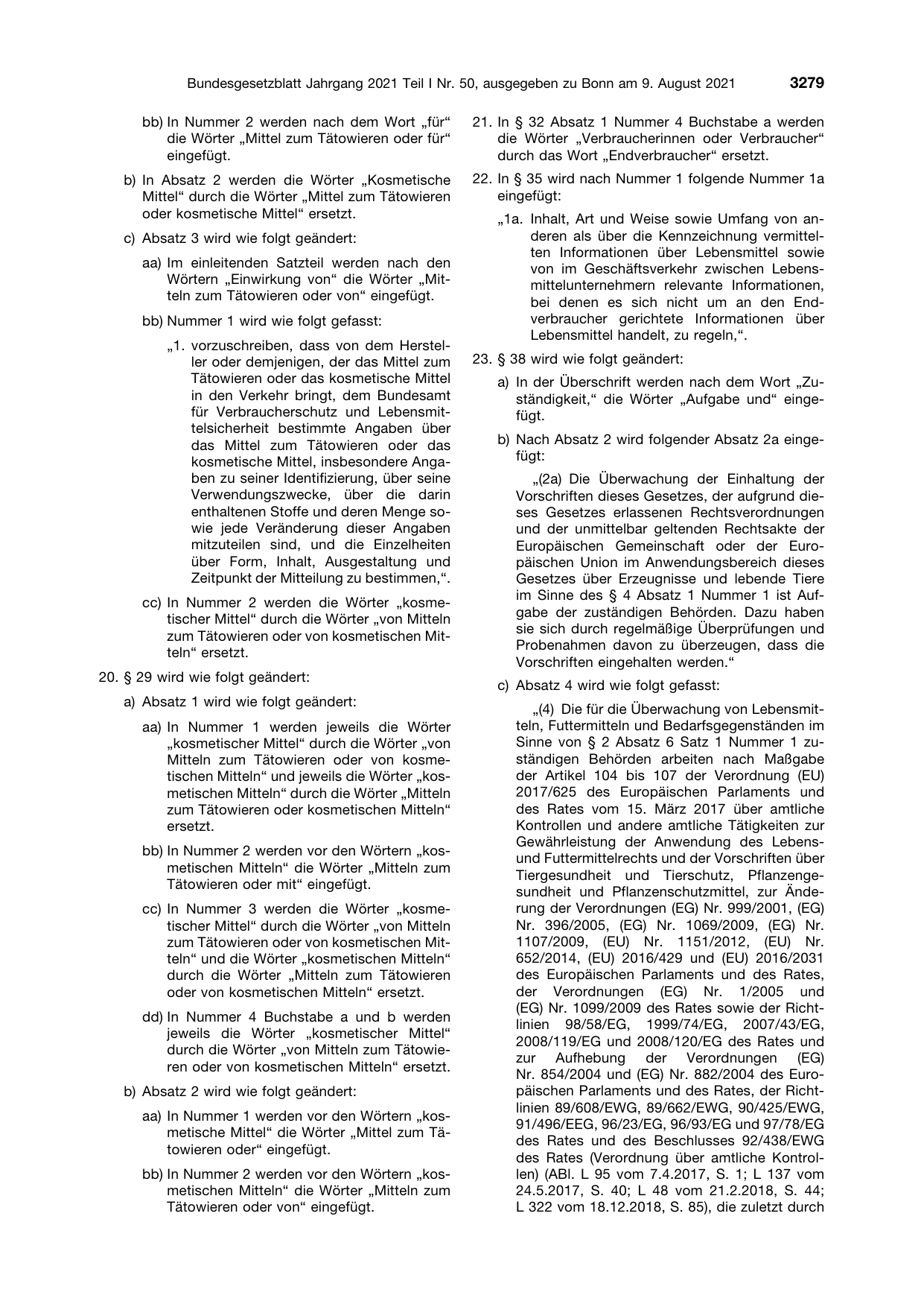 BGBl. 2021, Seite 3279 — Originalseite als Abbildung