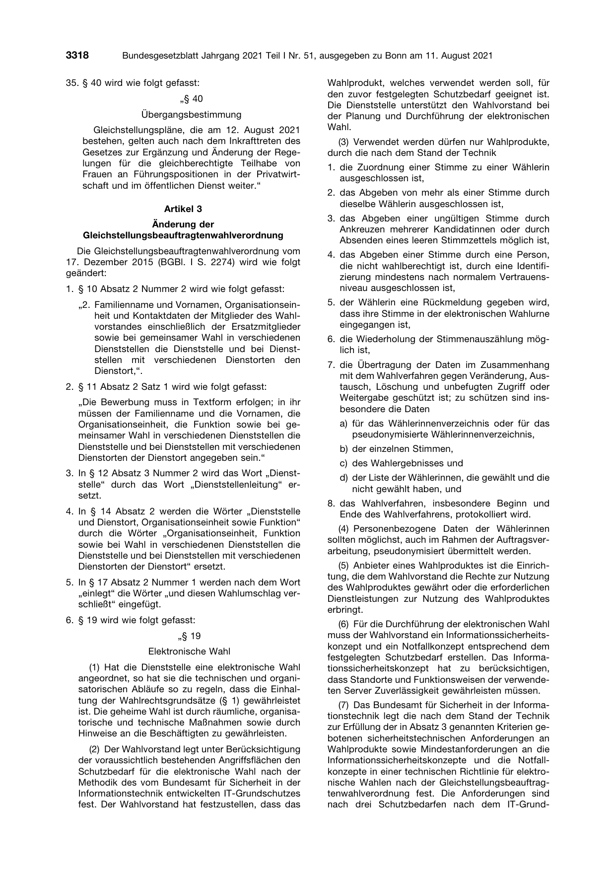 BGBl. 2021, Seite 3318 — Originalseite als Abbildung