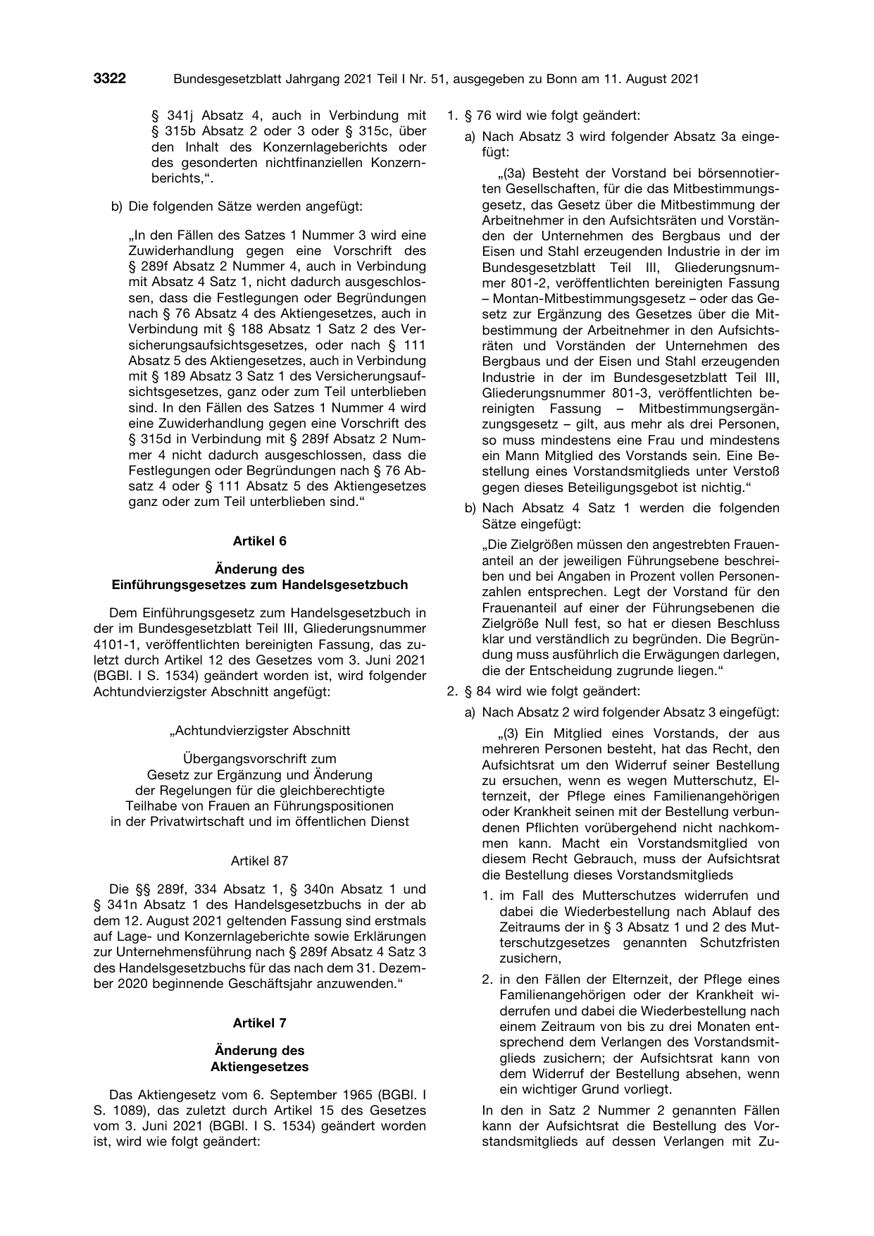 BGBl. 2021, Seite 3322 — Originalseite als Abbildung