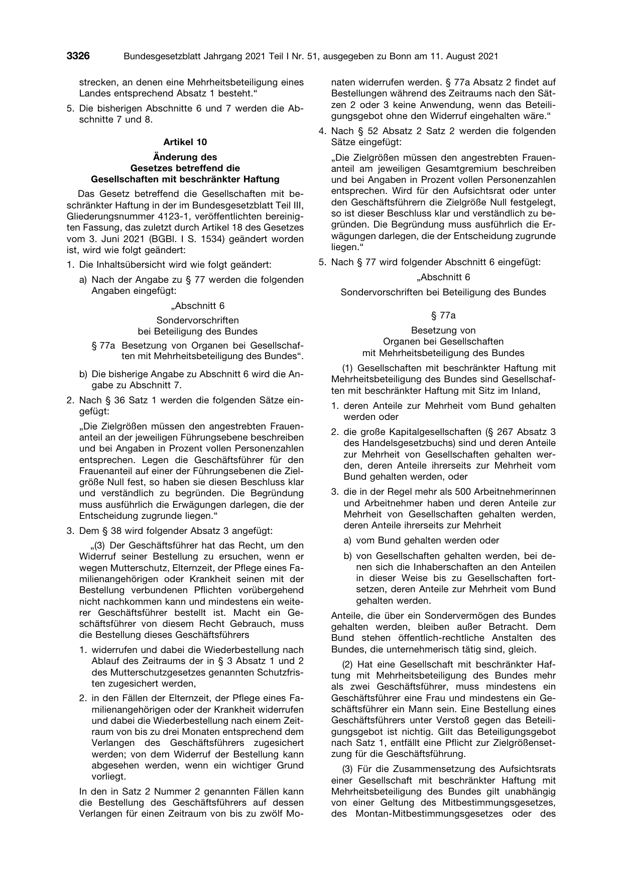BGBl. 2021, Seite 3326 — Originalseite als Abbildung