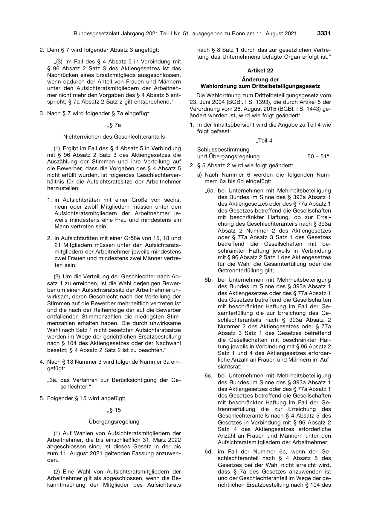 BGBl. 2021, Seite 3331 — Originalseite als Abbildung