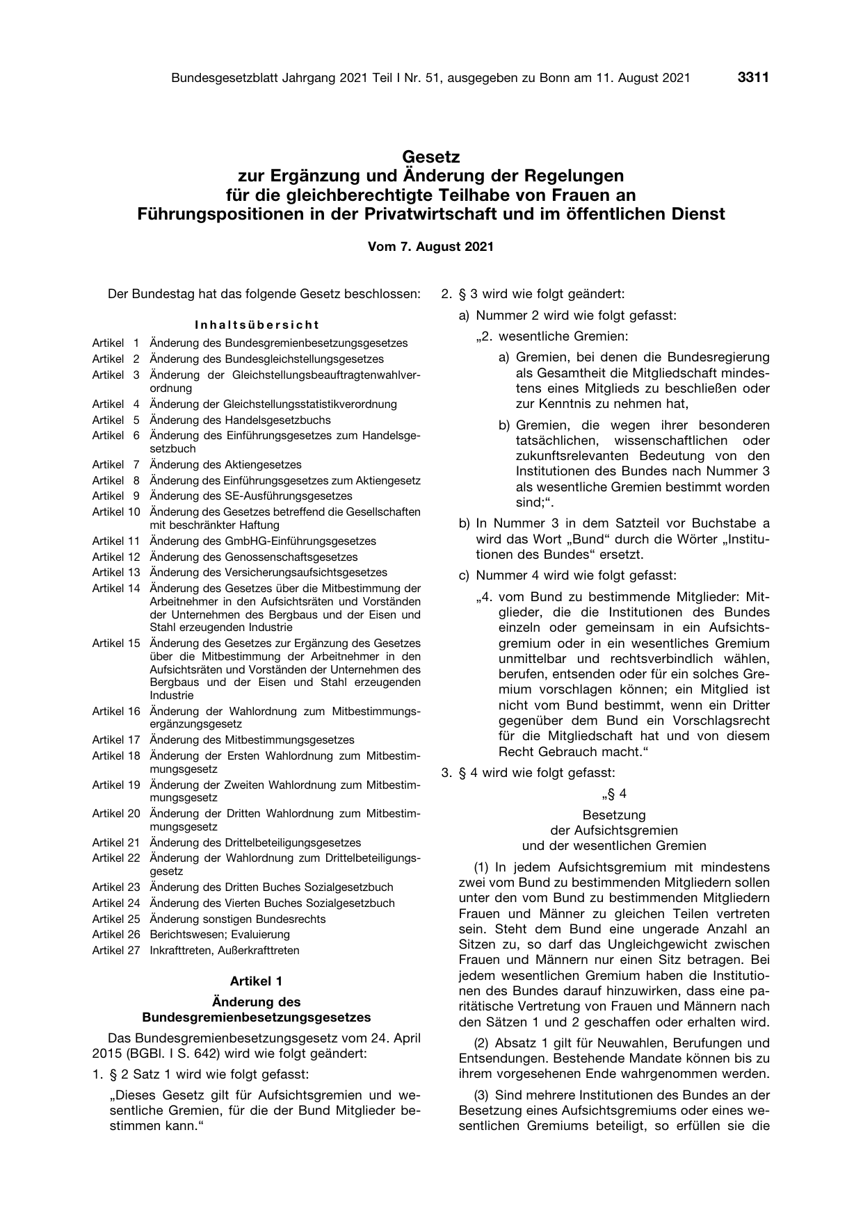 BGBl. 2021, Seite 3311 — Originalseite als Abbildung