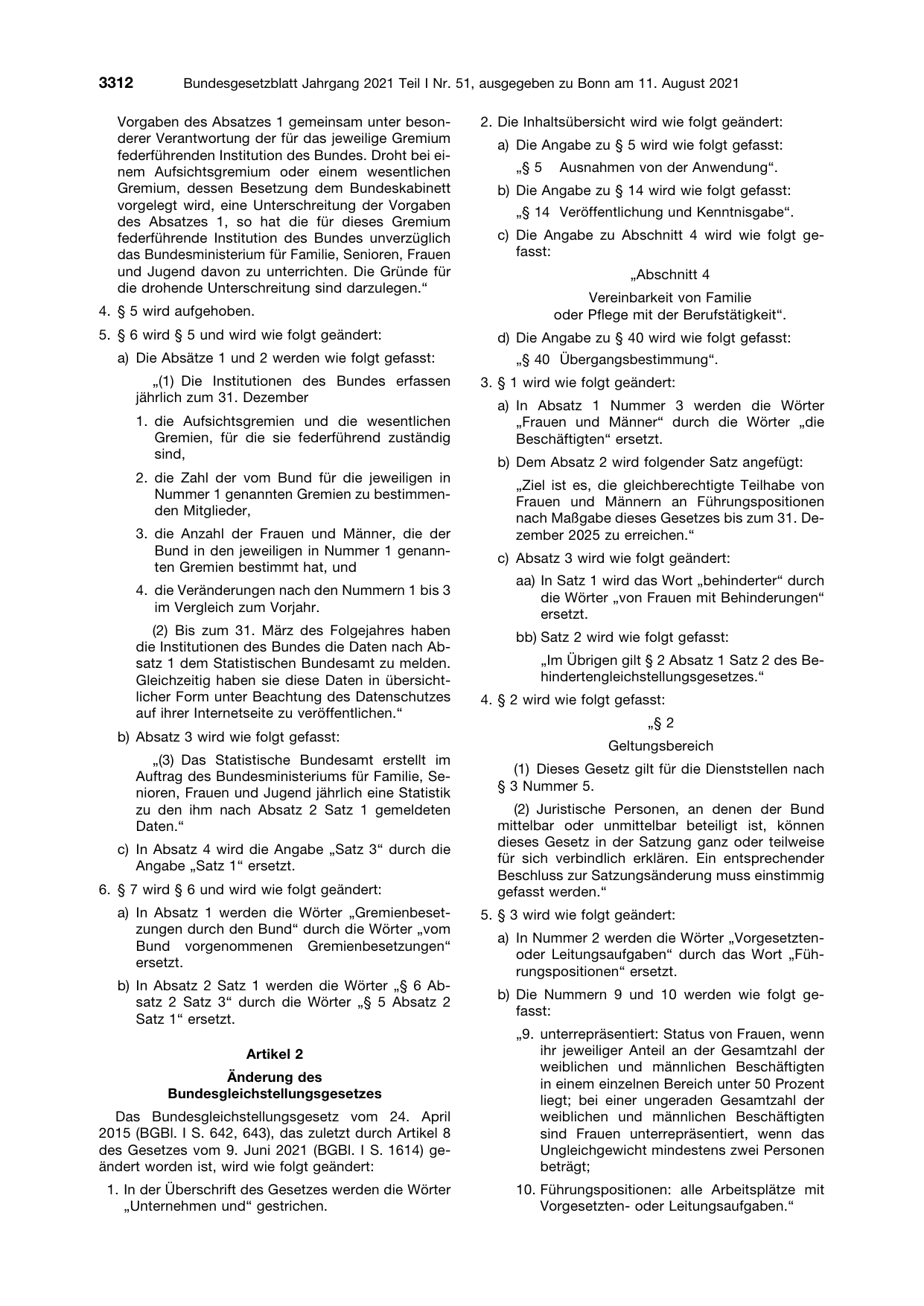 BGBl. 2021, Seite 3312 — Originalseite als Abbildung