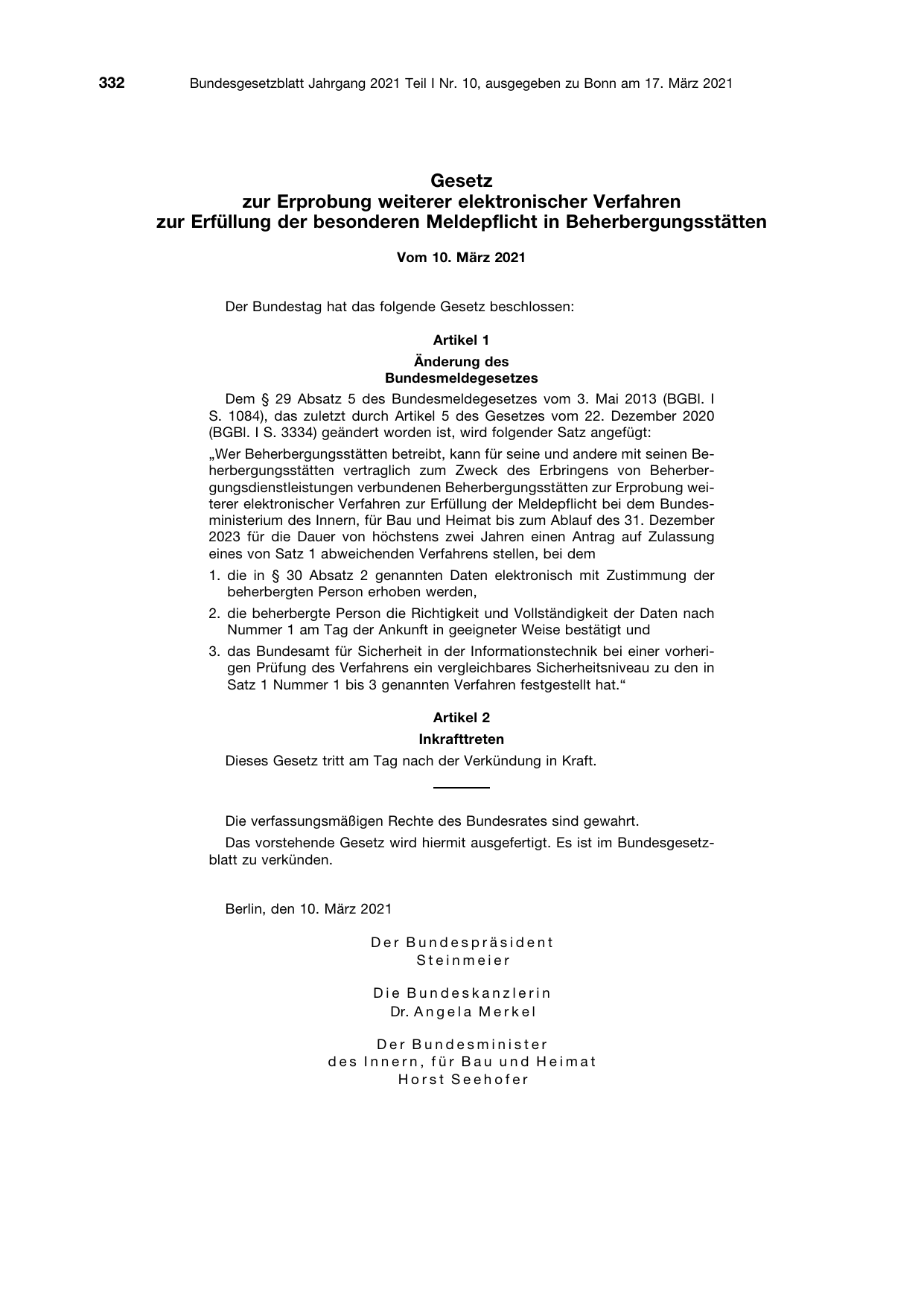 BGBl. 2021, Seite 332 — Originalseite als Abbildung