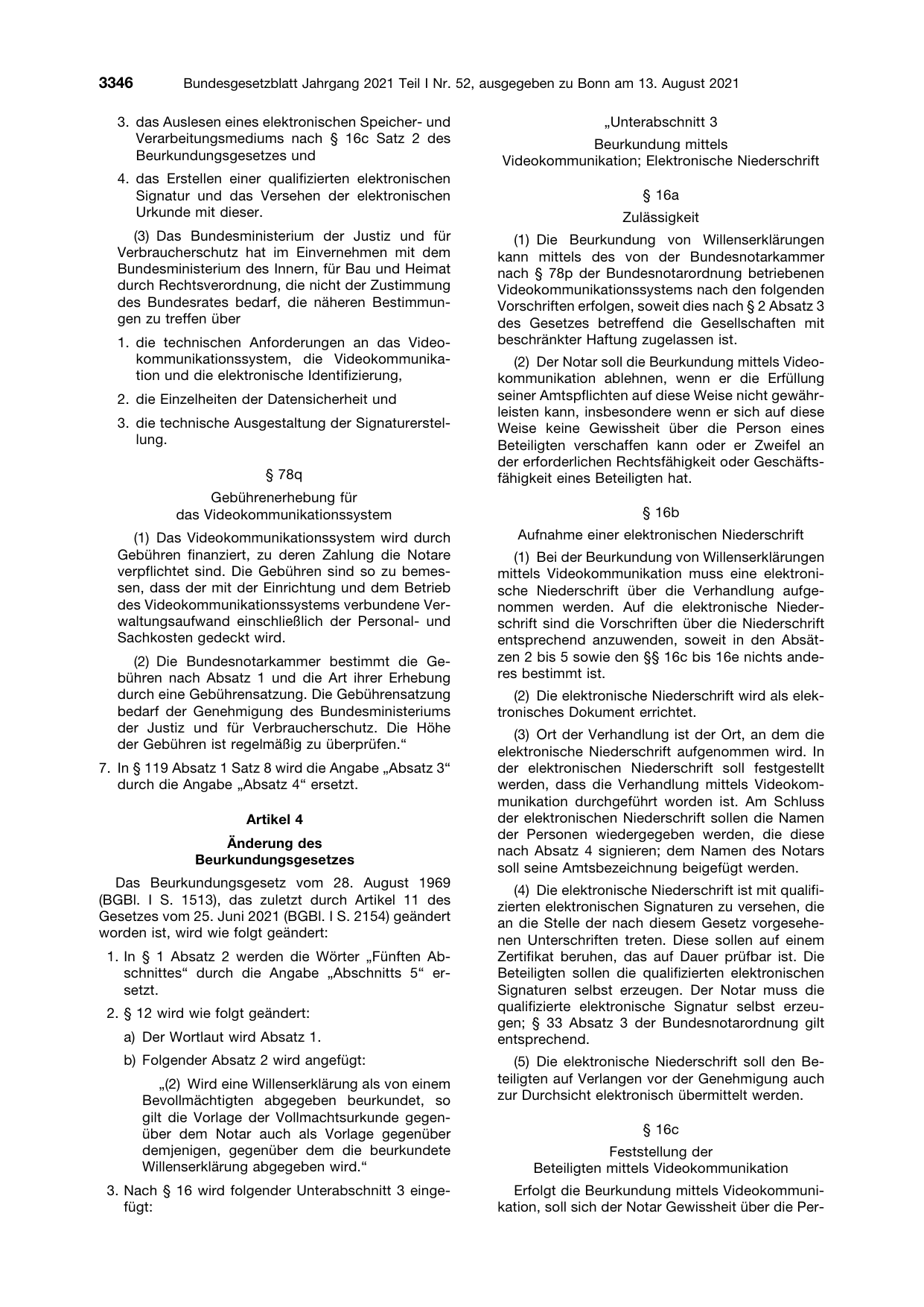 BGBl. 2021, Seite 3346 — Originalseite als Abbildung