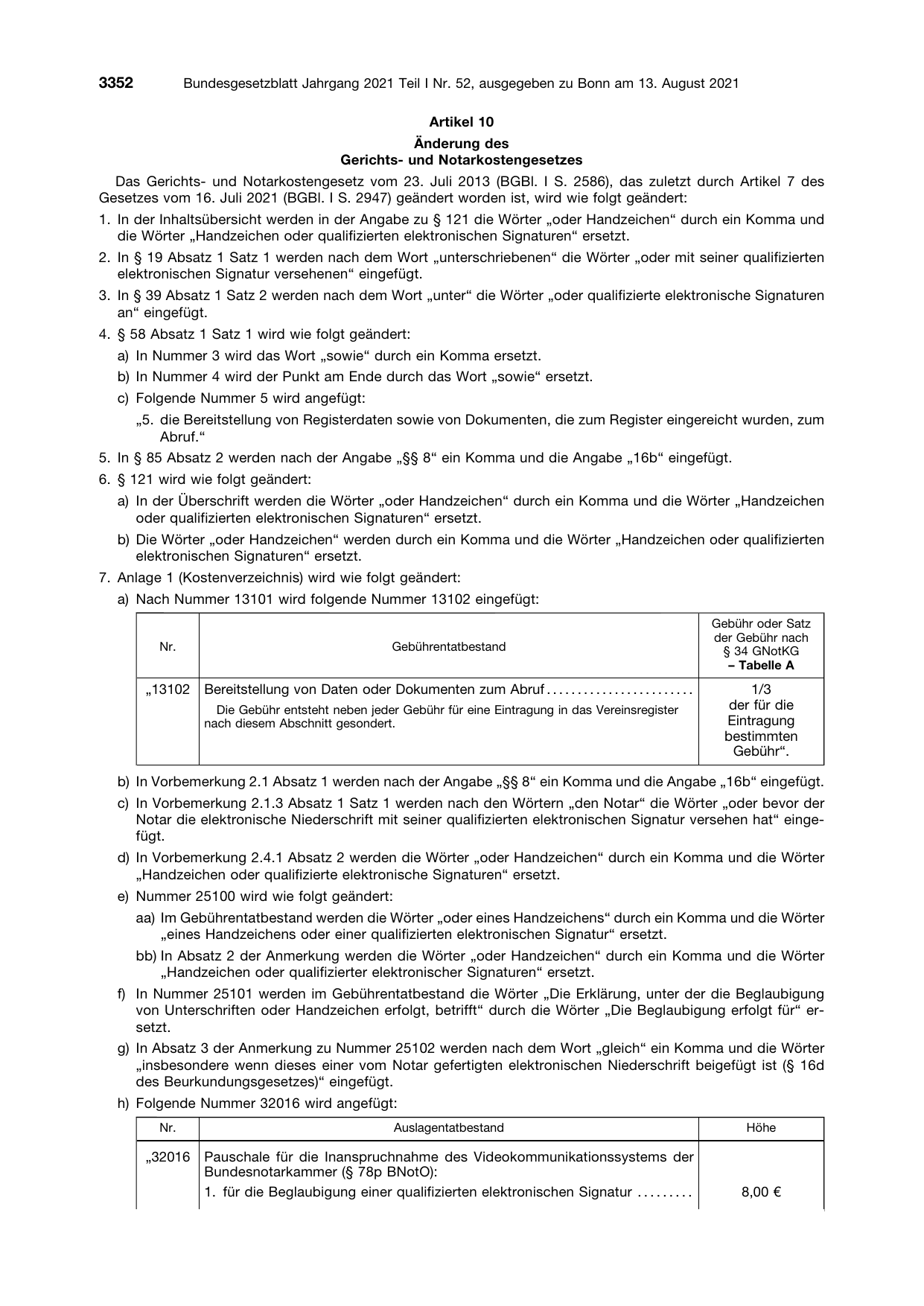 BGBl. 2021, Seite 3352 — Originalseite als Abbildung