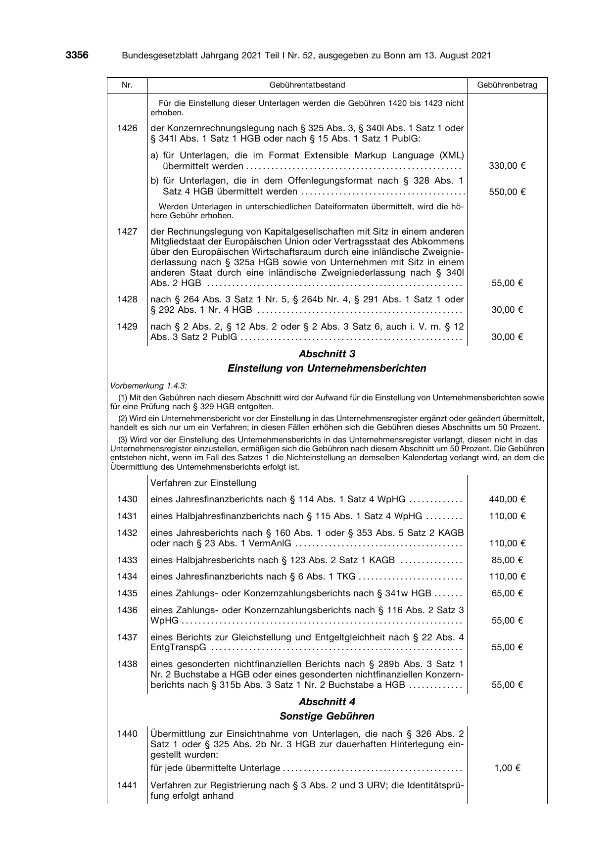 BGBl. 2021, Seite 3356 — Originalseite als Abbildung