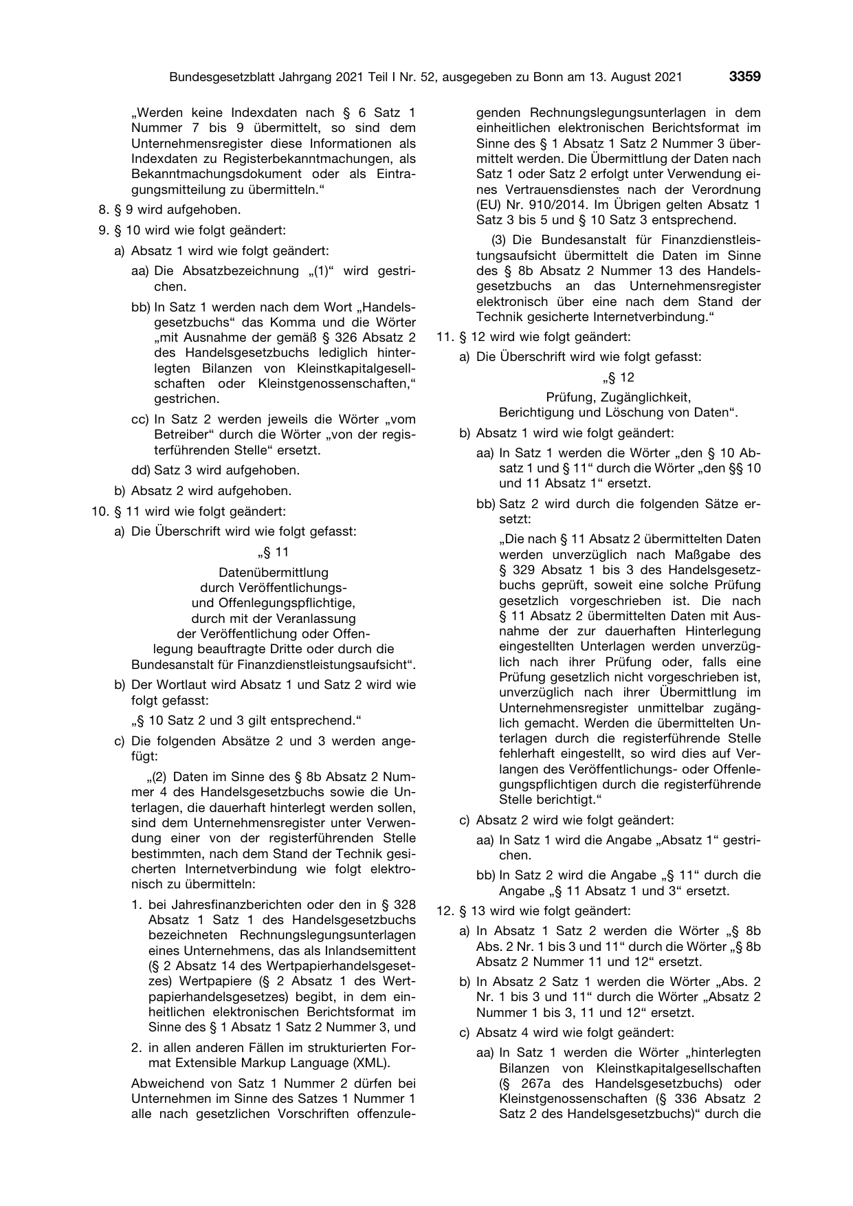 BGBl. 2021, Seite 3359 — Originalseite als Abbildung