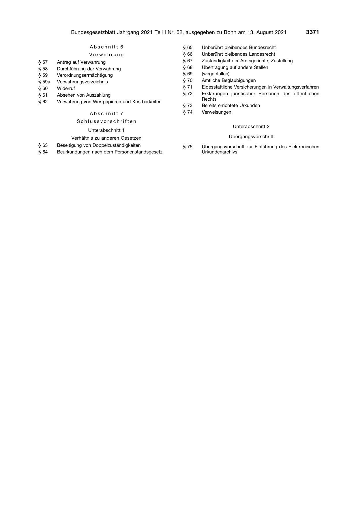 BGBl. 2021, Seite 3371 — Originalseite als Abbildung