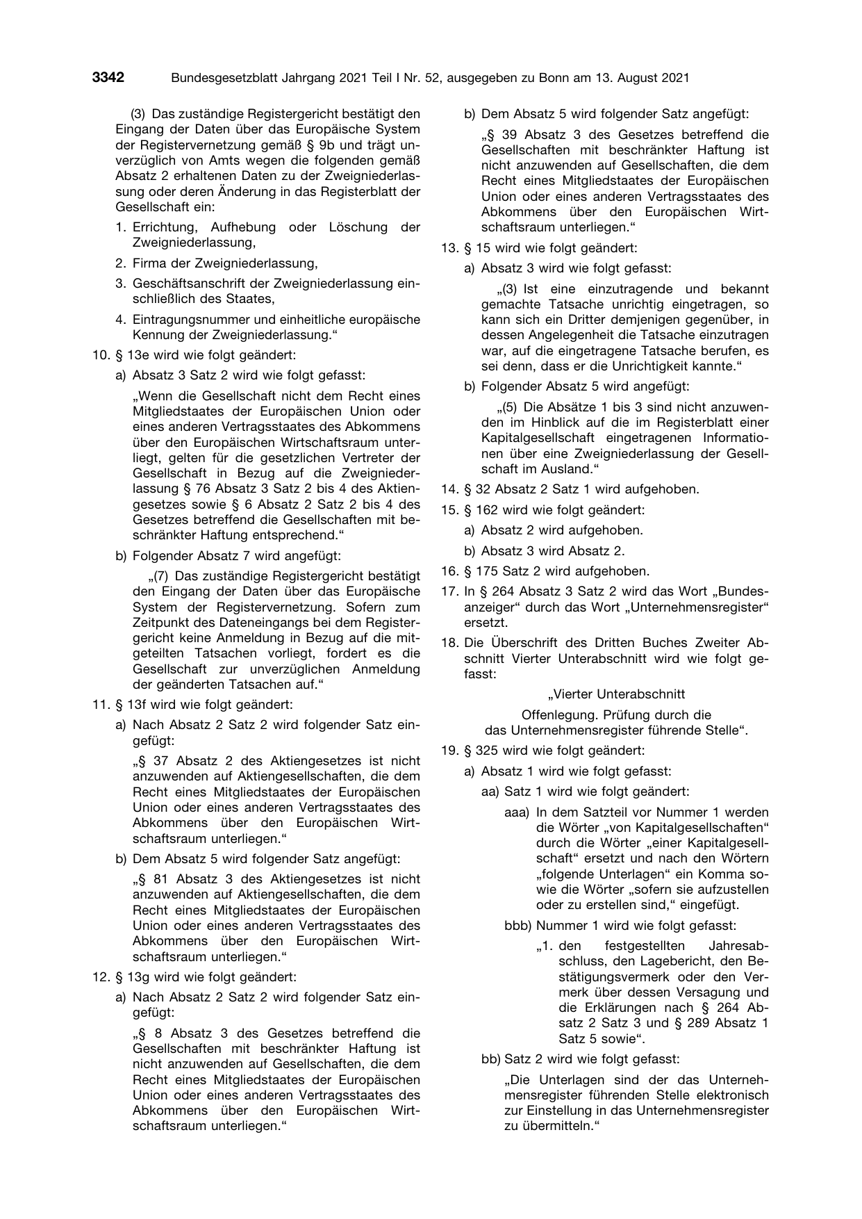 BGBl. 2021, Seite 3342 — Originalseite als Abbildung